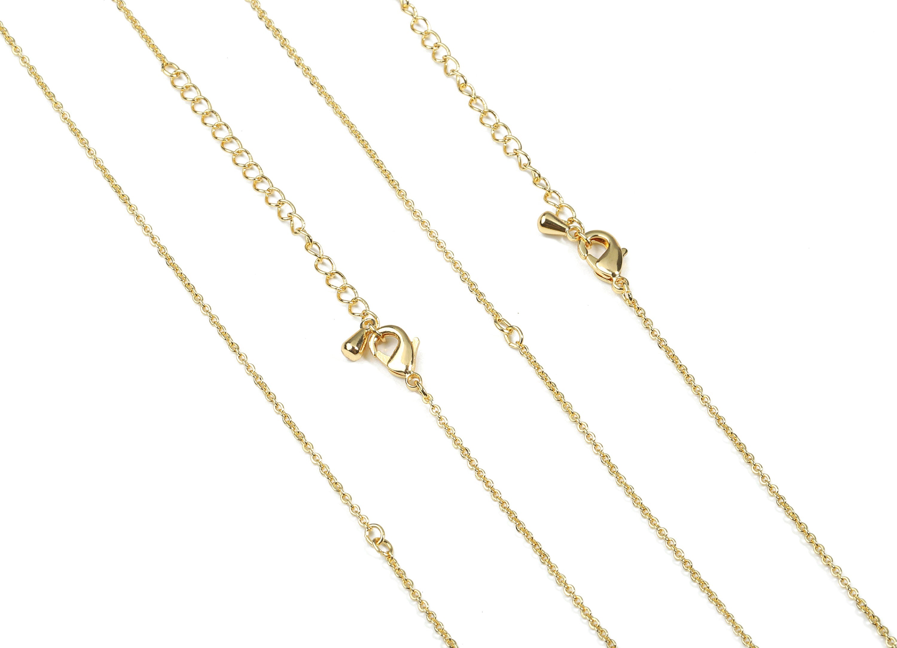 Finished Cable Chain - 18 Inch Gold Tone Plated Cable Chain - 18K Real Gold Plated Brass - 0.12&quot; x 0.10&quot;- RGP2589 - DOMEDBAZAAR