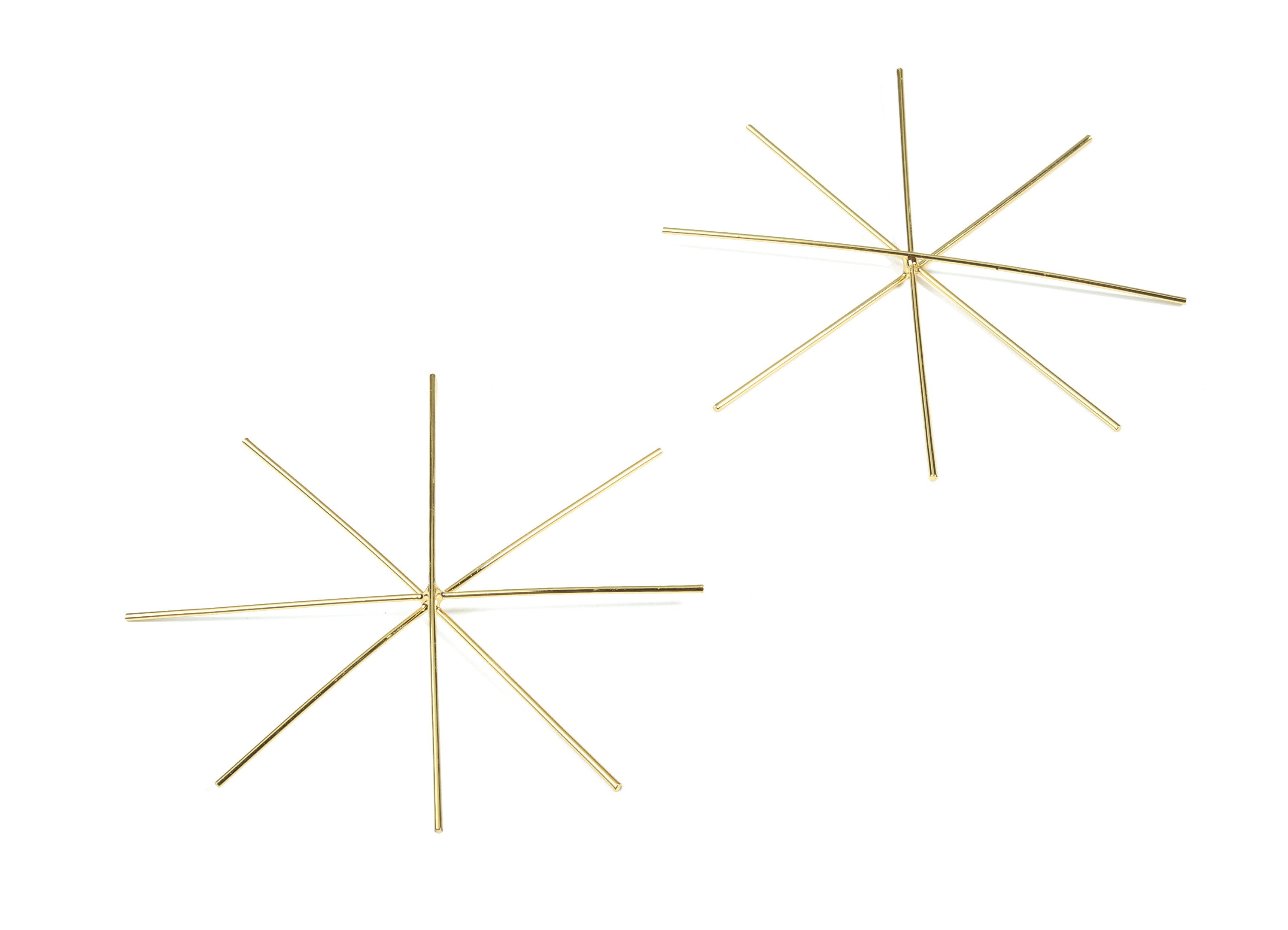 Brass Geometric Earring Wire - Gold Brass Earring Wire - 18K Real Gold Plated Brass - Jewelry Supplies - 80.34x80.07x1.13mm - RGP2590 - DOMEDBAZAAR
