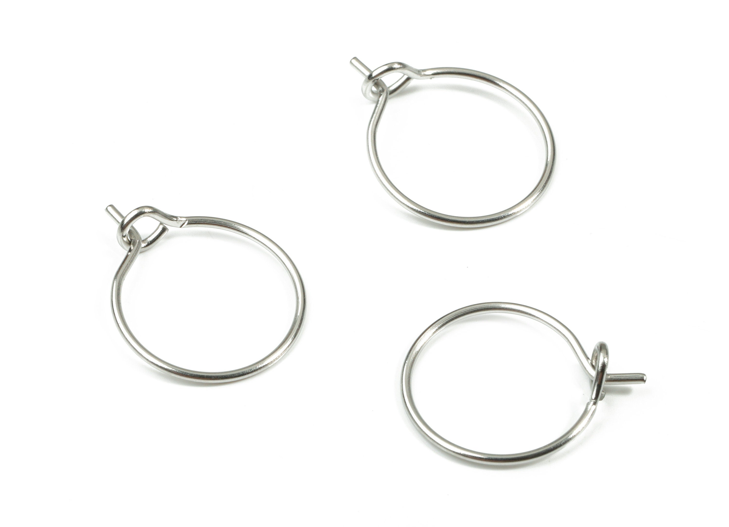 Stainless Steel Earring Hoop -  316 Stainless Steel Circle Ear Wire #12 - Earring Hoop - Jewelry Supplies - 15x12.2x0.65mm - SS1167 - DOMEDBAZAAR