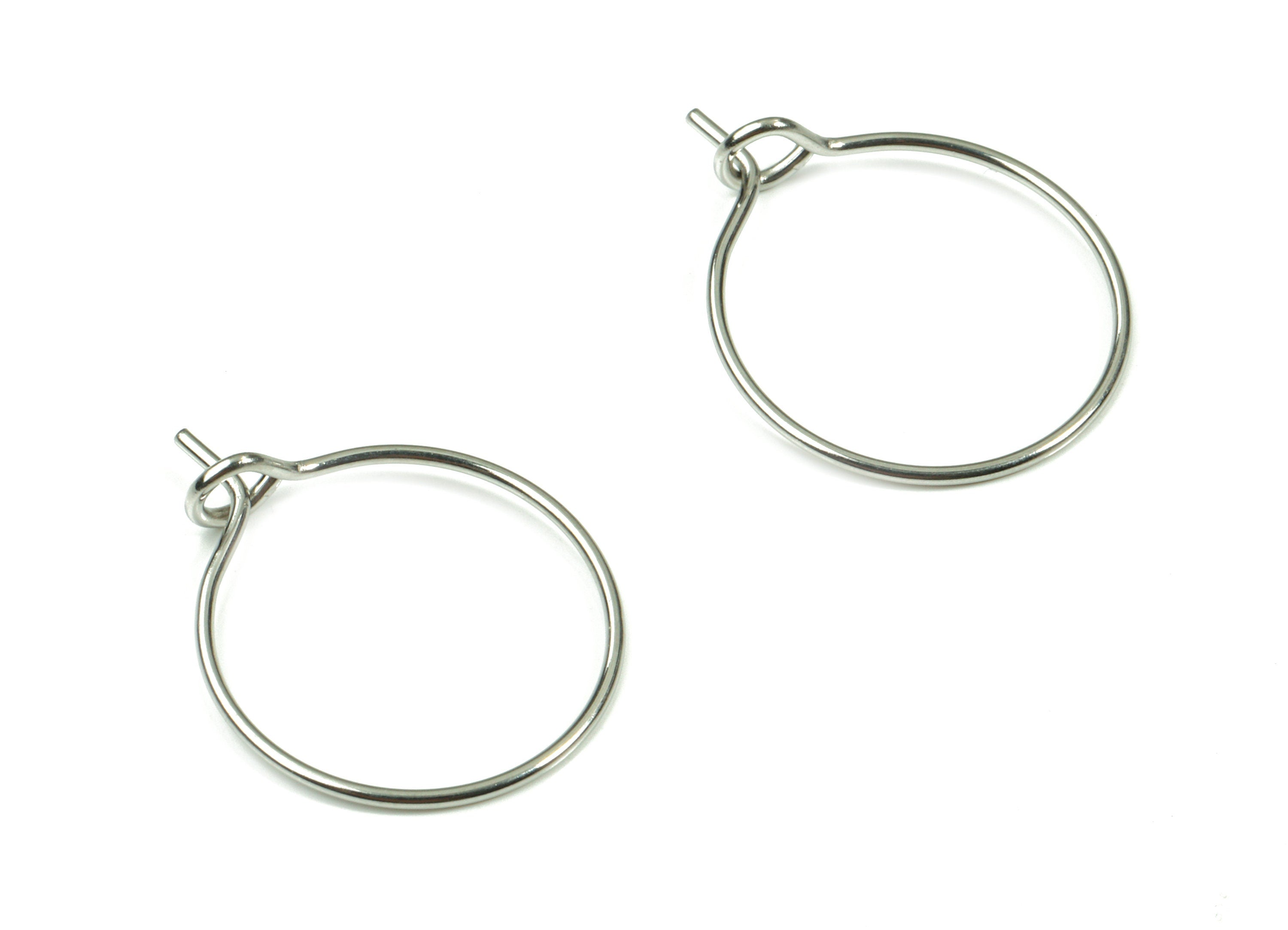 Stainless Steel Earring Hoop -  316 Stainless Steel Circle Ear Wire #15 - Earring Hoop - Jewelry Supplies - 18.5x14.5x0.67mm - SS1166 - DOMEDBAZAAR