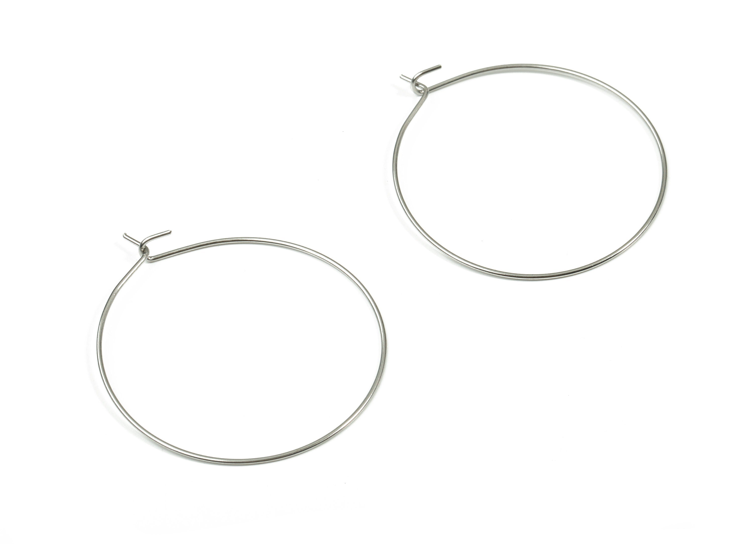 Stainless Steel Earring Hoop -  316 Stainless Steel Circle Ear Wire #35 - Earring Hoop - Jewelry Supplies - 40x35x0.68mm - SS1161 - DOMEDBAZAAR