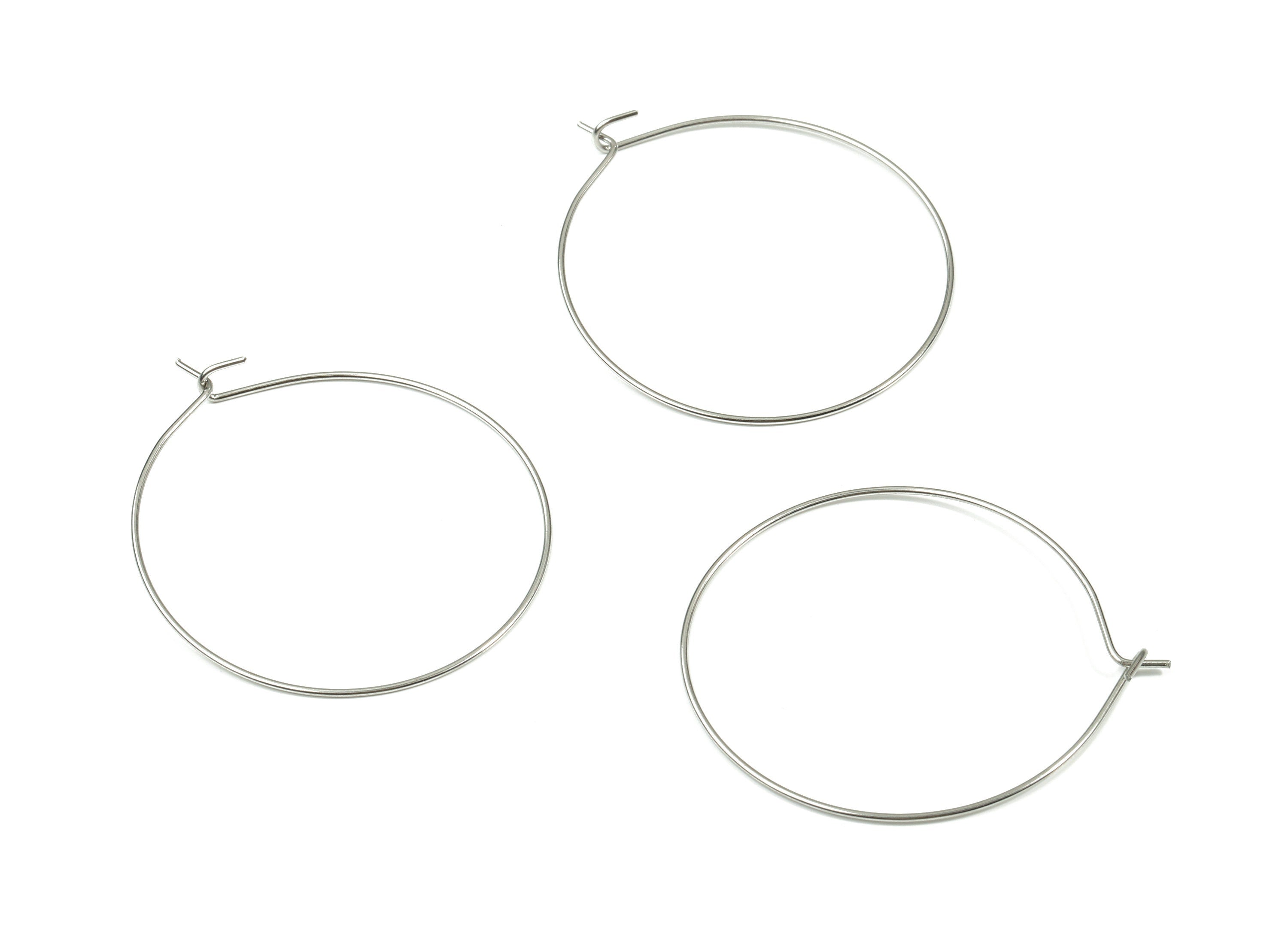 Stainless Steel Earring Hoop -  316 Stainless Steel Circle Ear Wire #35 - Earring Hoop - Jewelry Supplies - 40x35x0.68mm - SS1161 - DOMEDBAZAAR