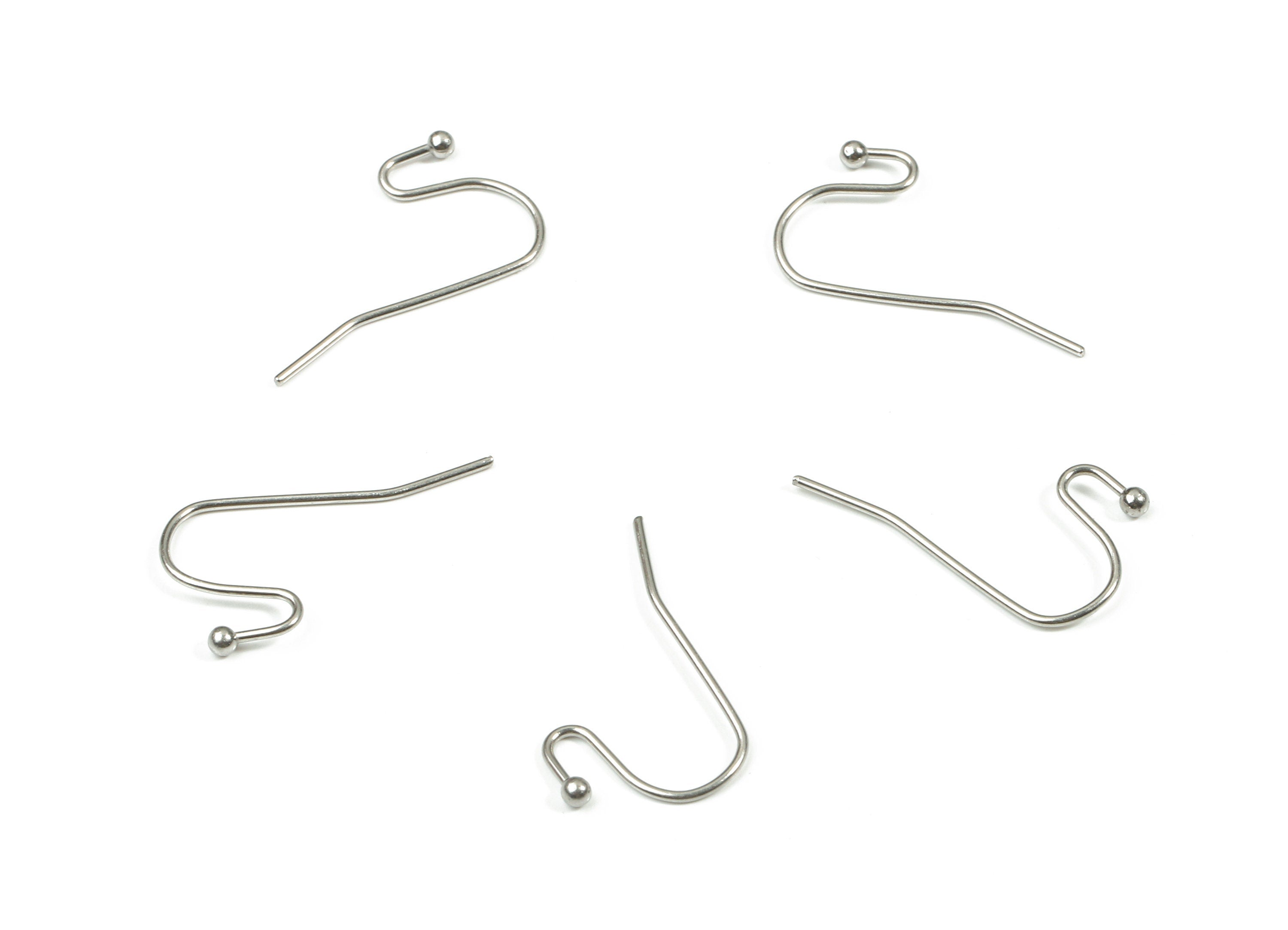 Stainless Steel Earring Hook - 304 Stainless Steel Ear Wires - Ball Head - Earring Findings - Jewelry Supplies - 20.62x12x0.71mm - SS1165 - DOMEDBAZAAR