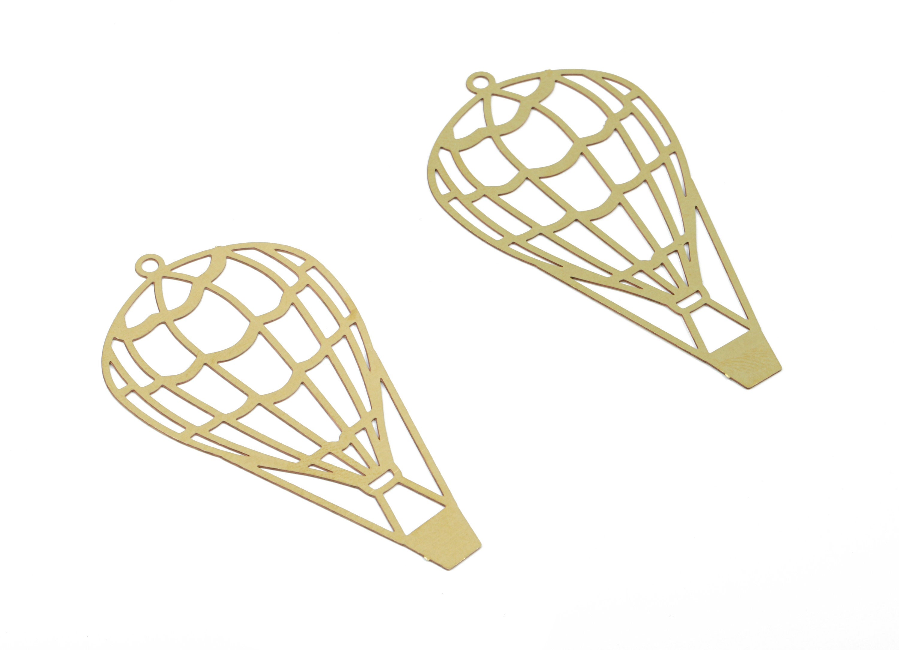 Brass Balloon Earring Charms - Raw Brass Balloon Pendant - Earring Findings - Jewelry Supplies - 51.96x27.14x0.3mm - JJB5855 - DOMEDBAZAAR