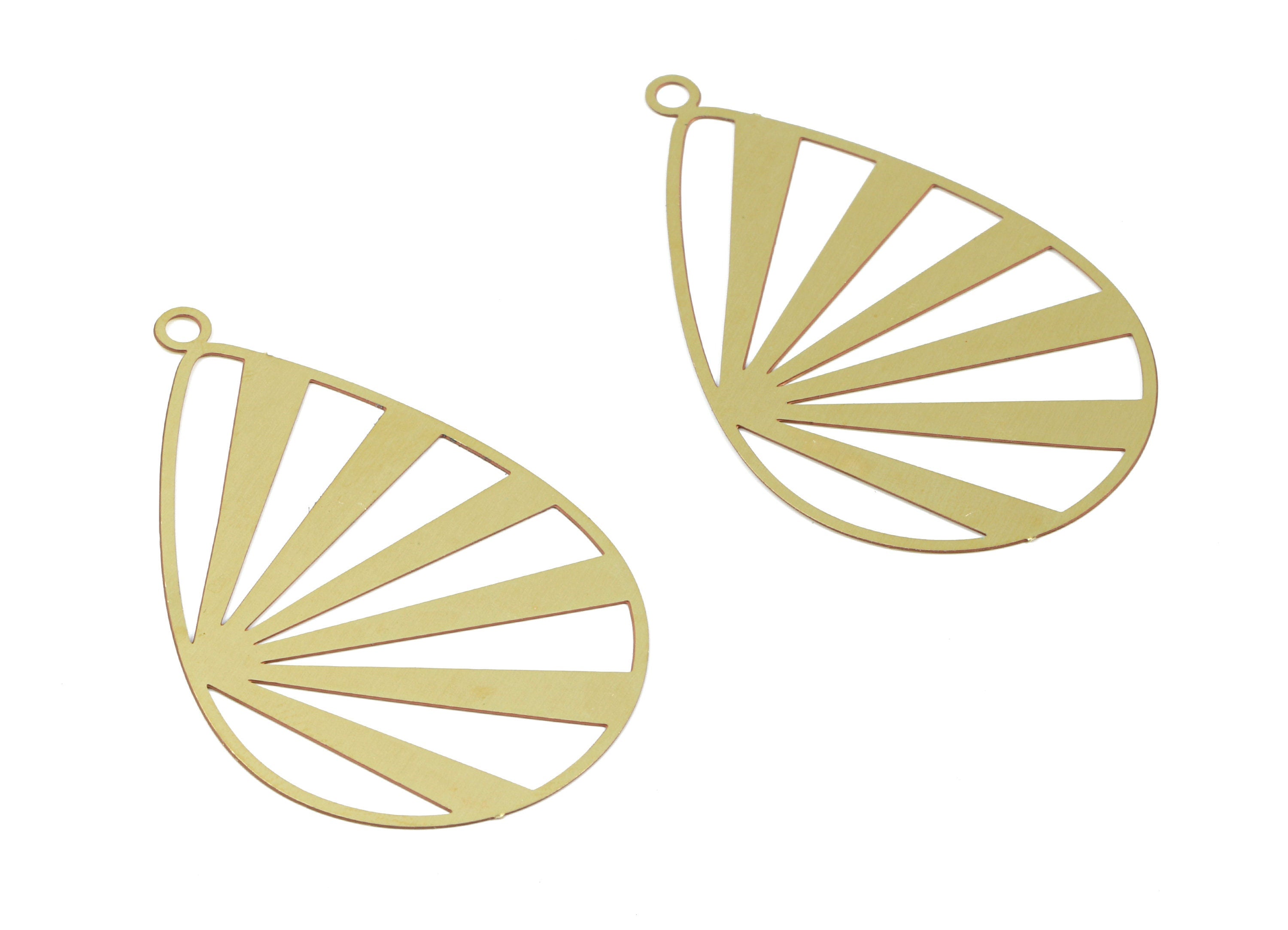 Brass Drop Earring Charms - Raw Brass Drop Pendant - Earring Findings - Jewelry Supplies - 47.32x29.88x0.3mm - JJB5864 - DOMEDBAZAAR