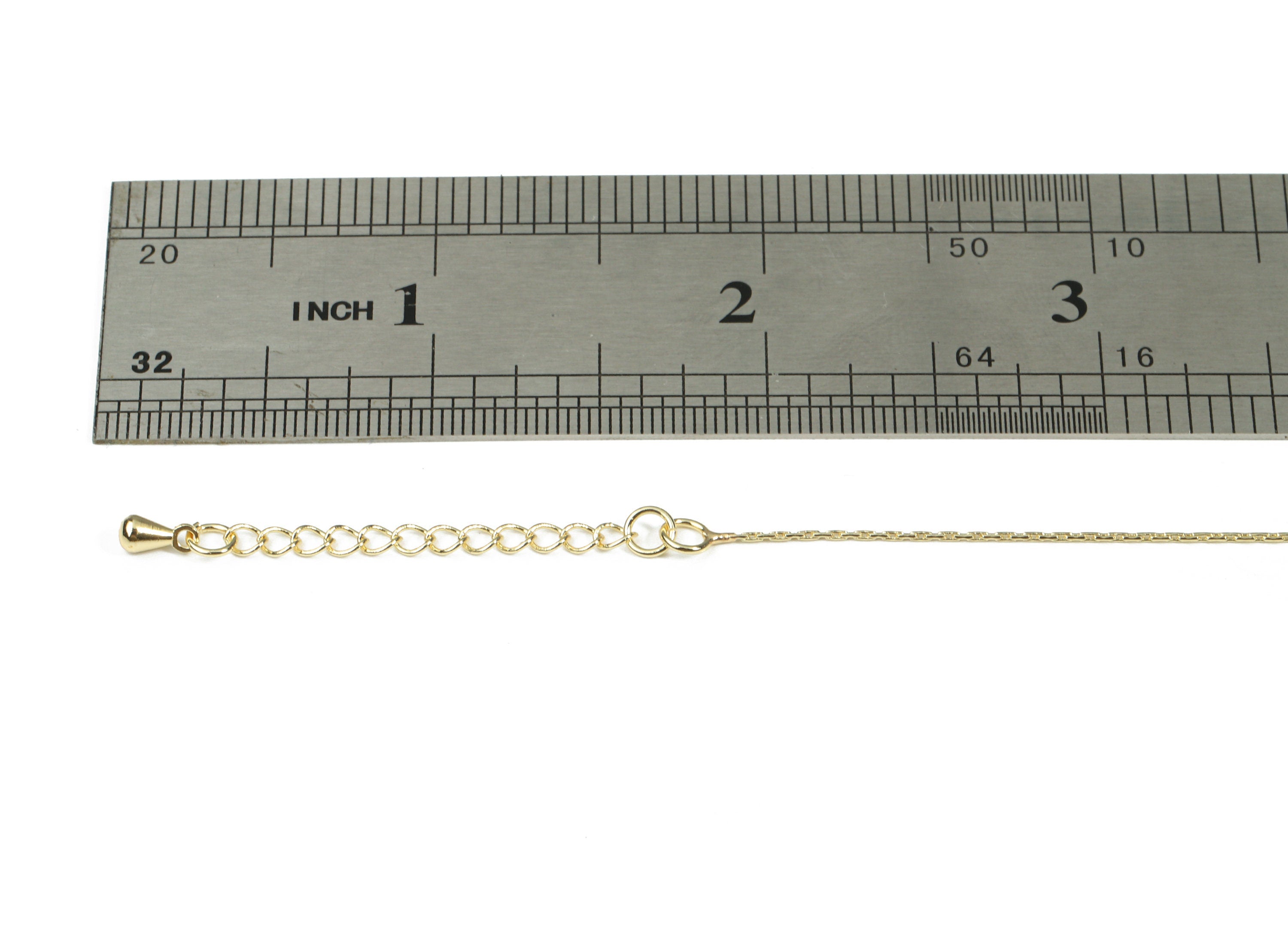 Gold Finished Snake Chain - 19.6 Inch Brass Snake Chain - 18K Real Gold Plated Brass -  0.03&quot; x 0.03&quot; - RGP2593 - DOMEDBAZAAR