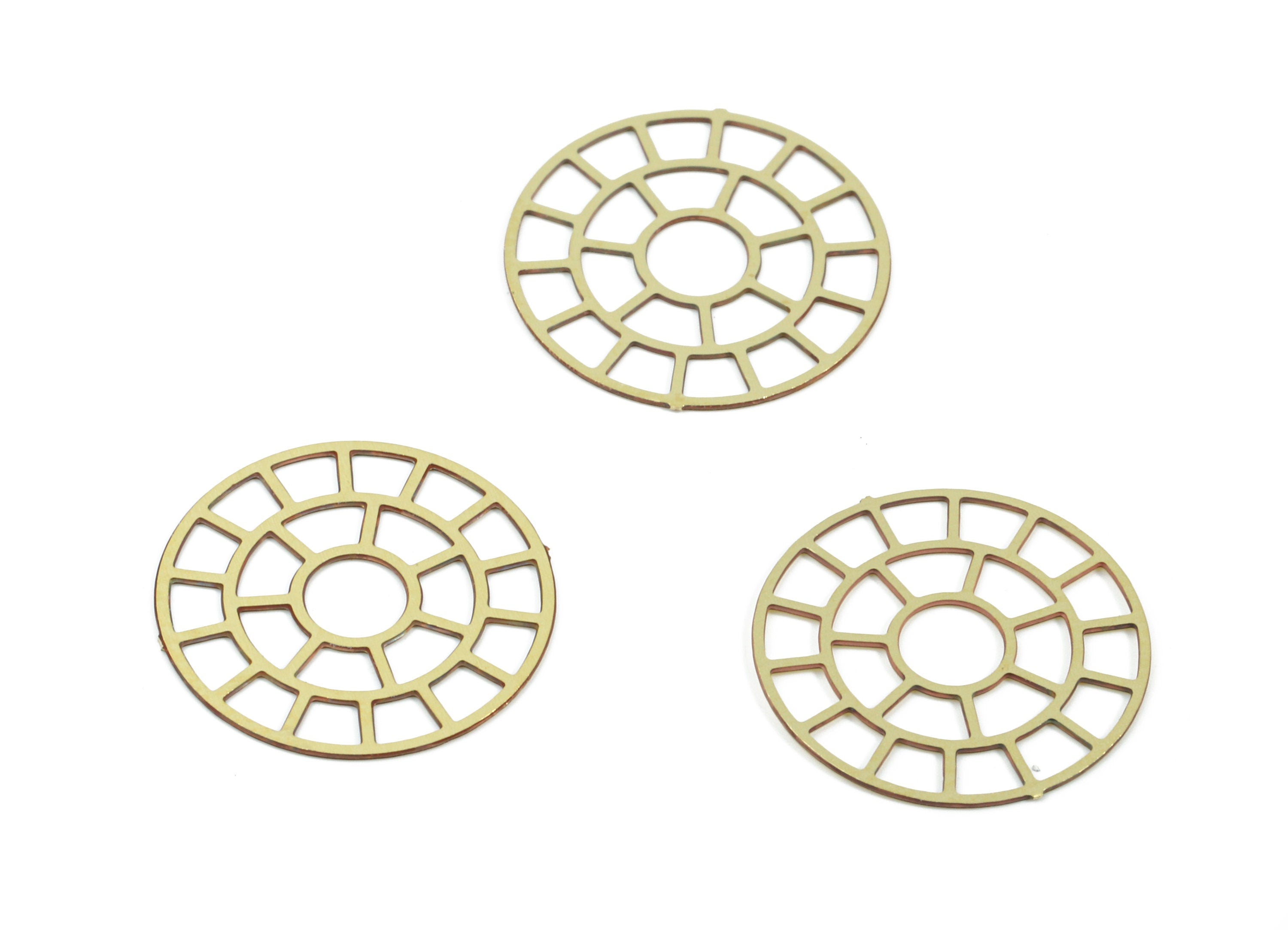 Brass Round Earring Charms - Raw Brass Round Pendant - Earring Findings - Jewelry Supplies - 13.4x13.4x0.3mm - JJC10690 - DOMEDBAZAAR