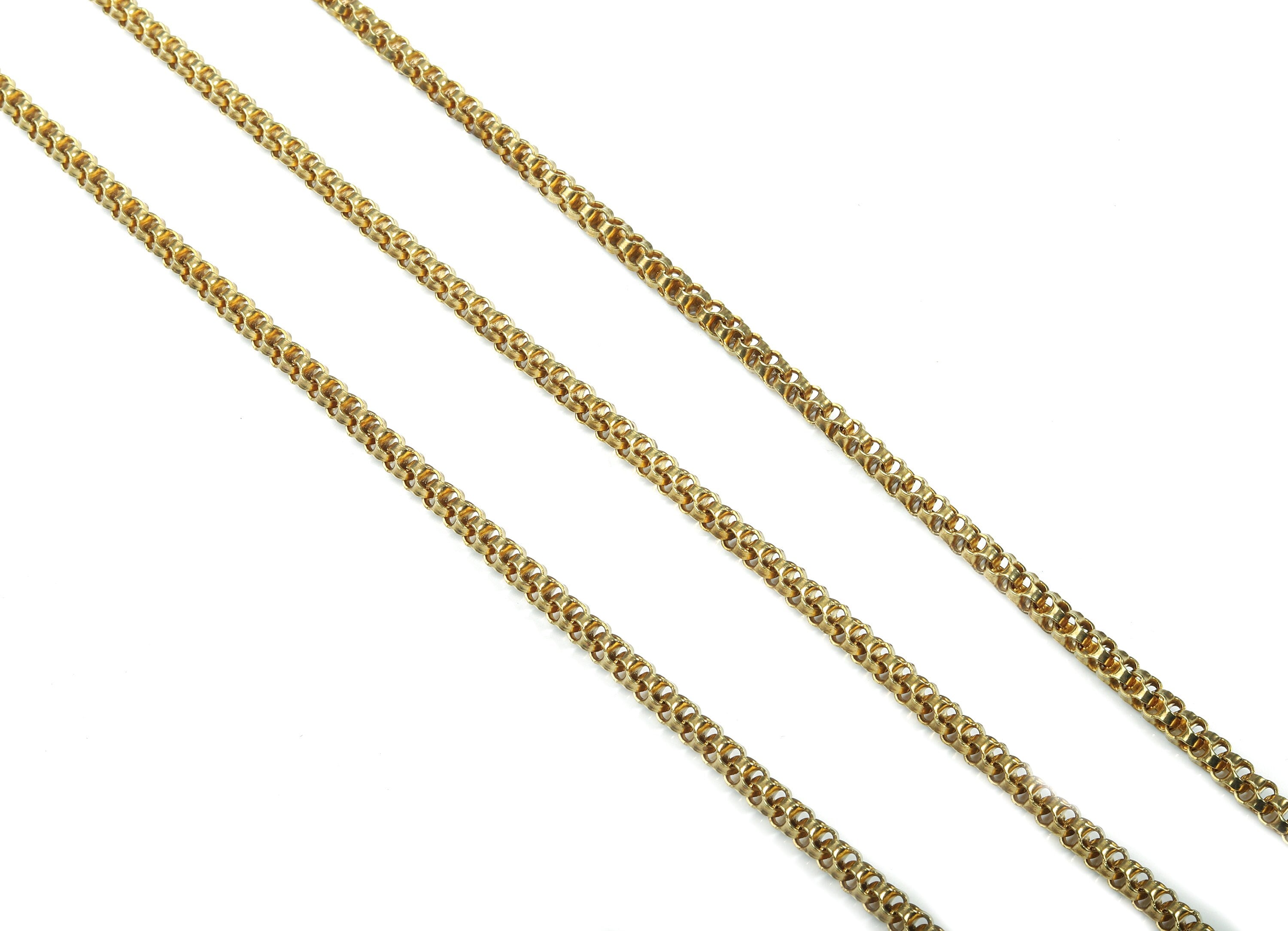 4.0 Raw Brass Chain - Soldered Links - for Necklace Bracelet Jewellery Making -  0.16&quot; x 0.16&quot; CC1152 - DOMEDBAZAAR