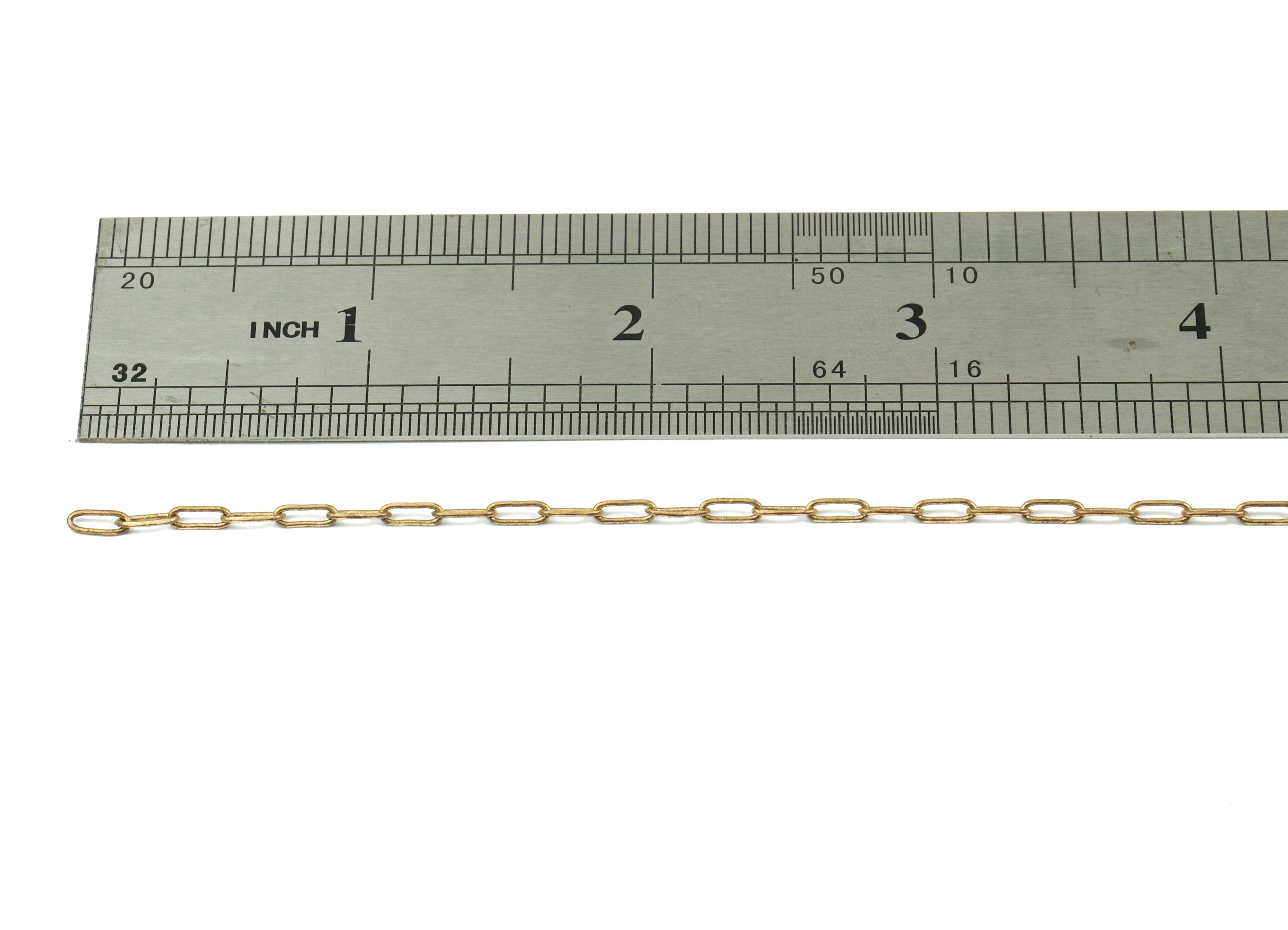 Raw Brass Link Chains - Faceted Cable  Chains - Soldered Chooker Chains - Chunky Chains - Long Oval Link - 0.25&quot; x 0.09&quot; x 0.02&quot; CC1162 - DOMEDBAZAAR
