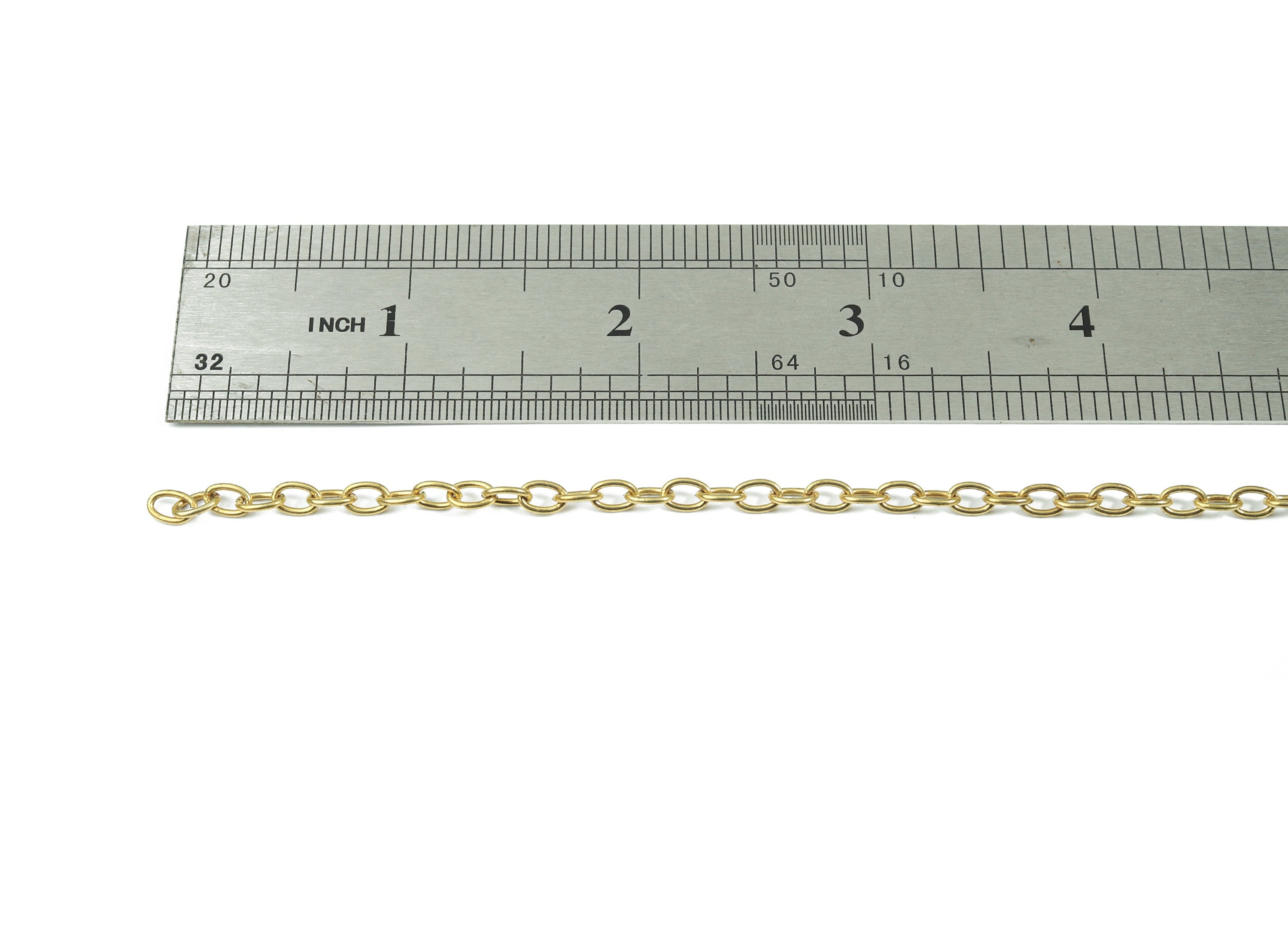 Brass Cable Chain - Raw Brass Chain -  Unsoldered Link Chain - For Necklace Bracelet Jewelry Making 0.22&quot; x 0.14&quot; x 0.04&quot; CC1166 - DOMEDBAZAAR