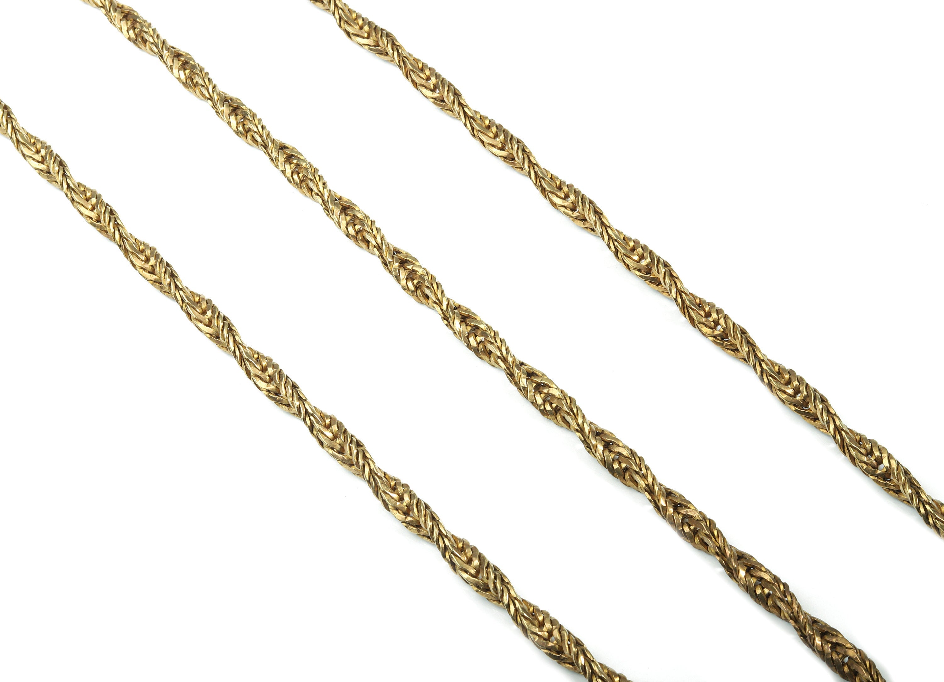 5.5 Brass Big Fox Braid Chain - Raw Brass Fox Tail Chain - For necklace bracelet Jewelry Making 0.24&quot; x 0.15&quot; CC1172 - DOMEDBAZAAR