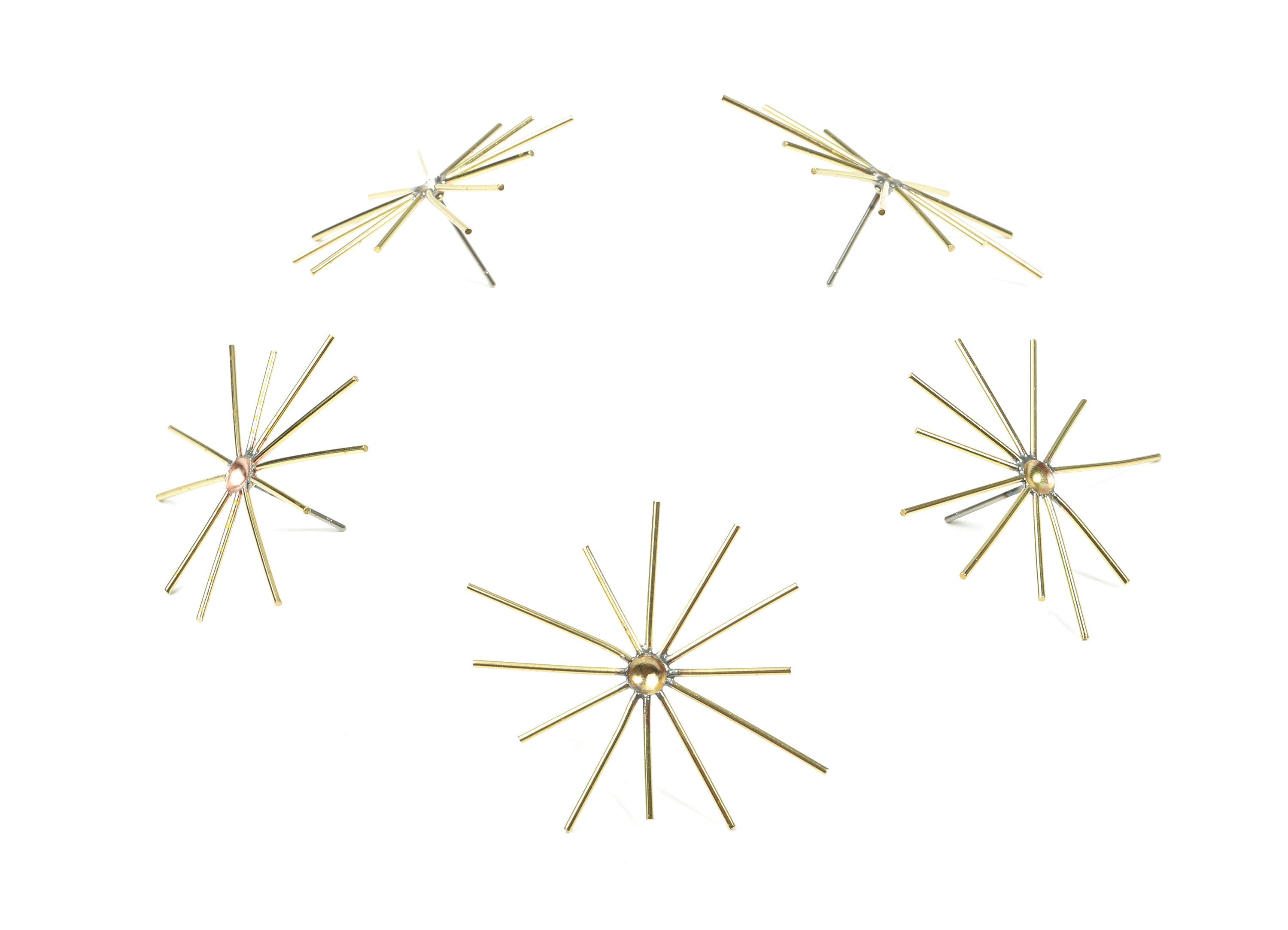 Brass Star Earring Stud - Raw Brass Wires Star Earring Post - Surgical Stud - Earring Post - Jewelry Supplies - 39.43x34.19x0.8mm - PP3310 - DOMEDBAZAAR
