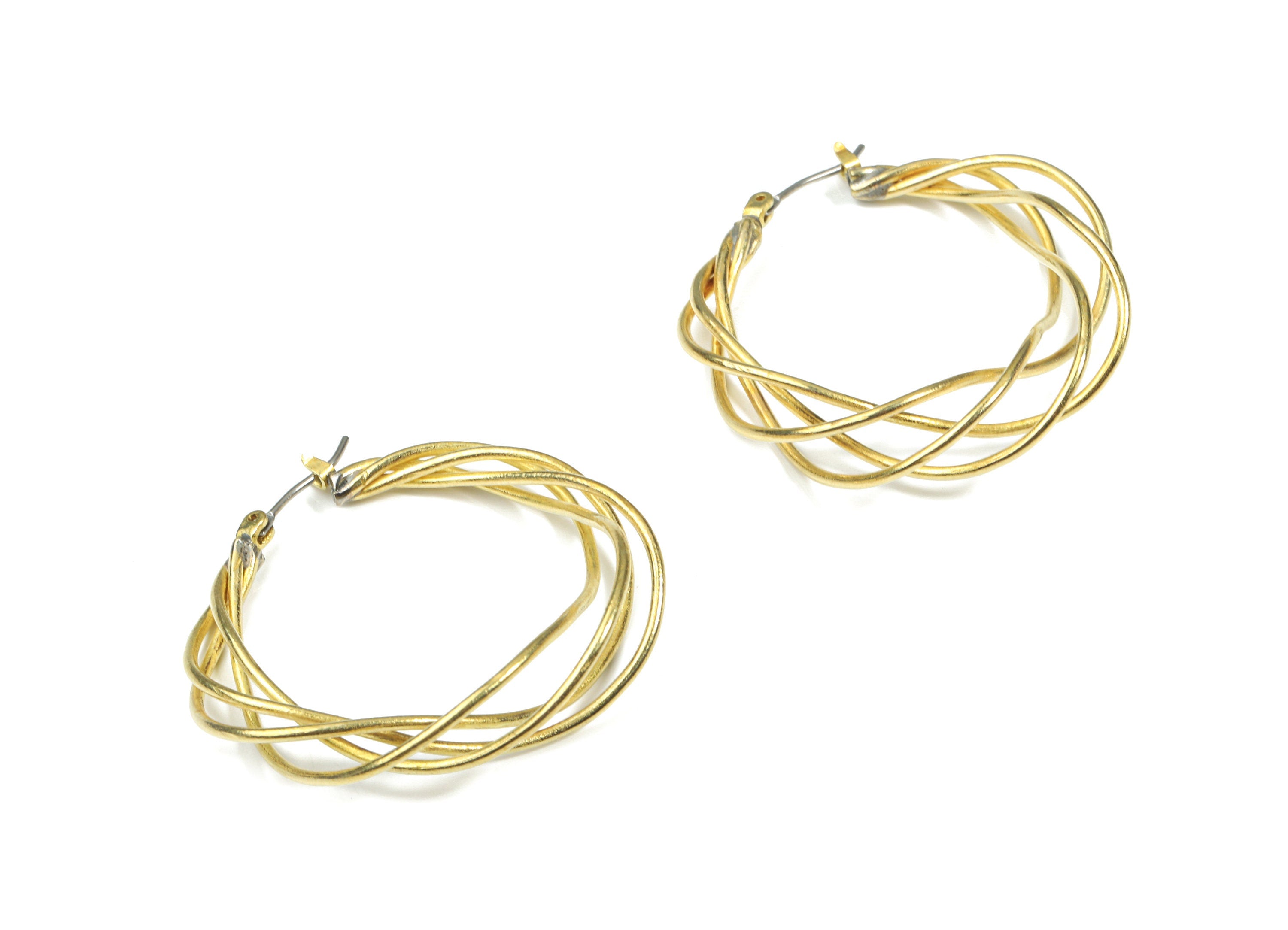 Brass Stud Open Hoop - Raw Brass Ear Wires Earring - Brass C Earring Stud - Stainless Steel - Jewelry Supplies - 37.73x11.27x7.6mm - PP3308 - DOMEDBAZAAR