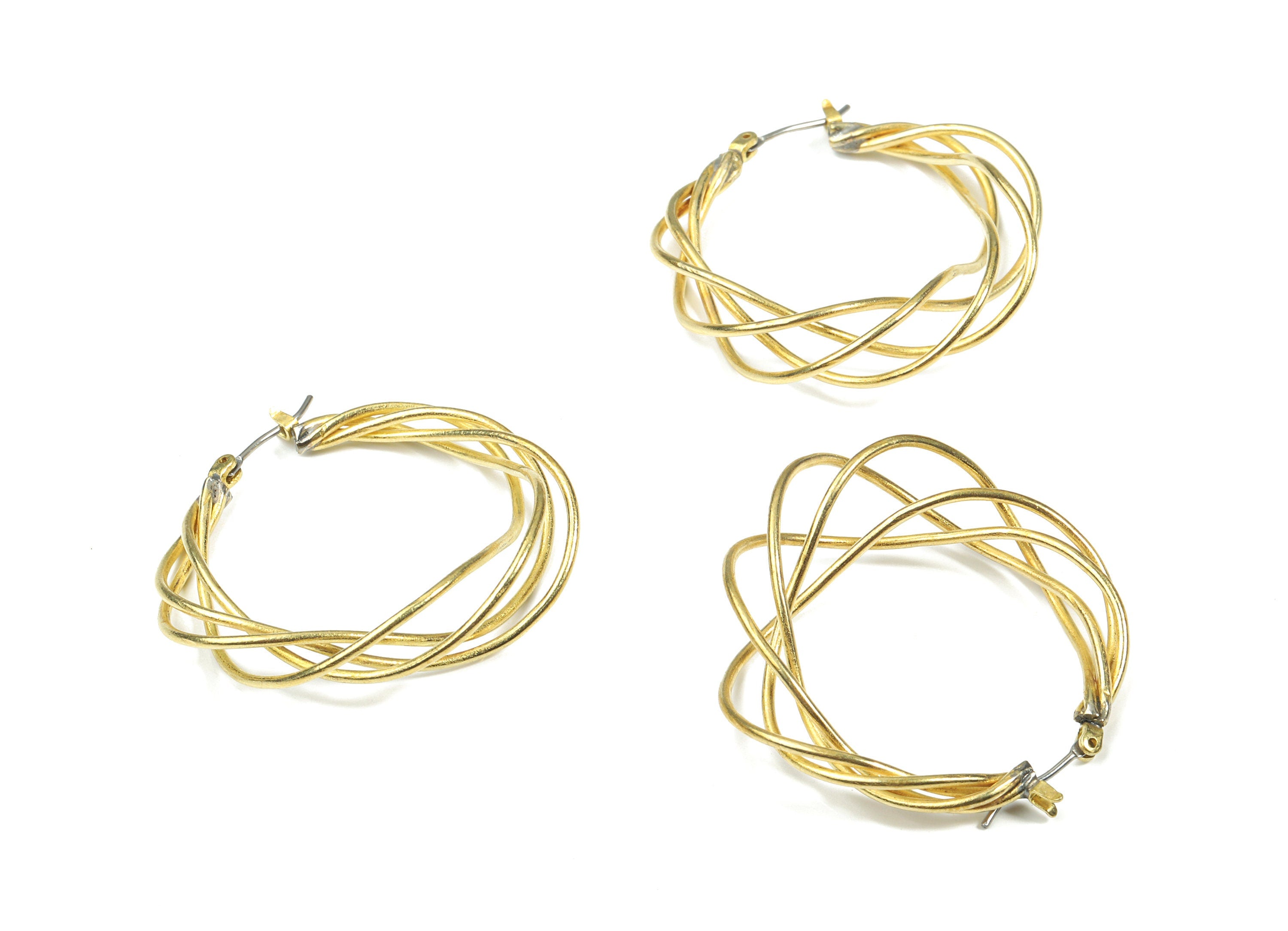 Brass Stud Open Hoop - Raw Brass Ear Wires Earring - Brass C Earring Stud - Stainless Steel - Jewelry Supplies - 37.73x11.27x7.6mm - PP3308 - DOMEDBAZAAR
