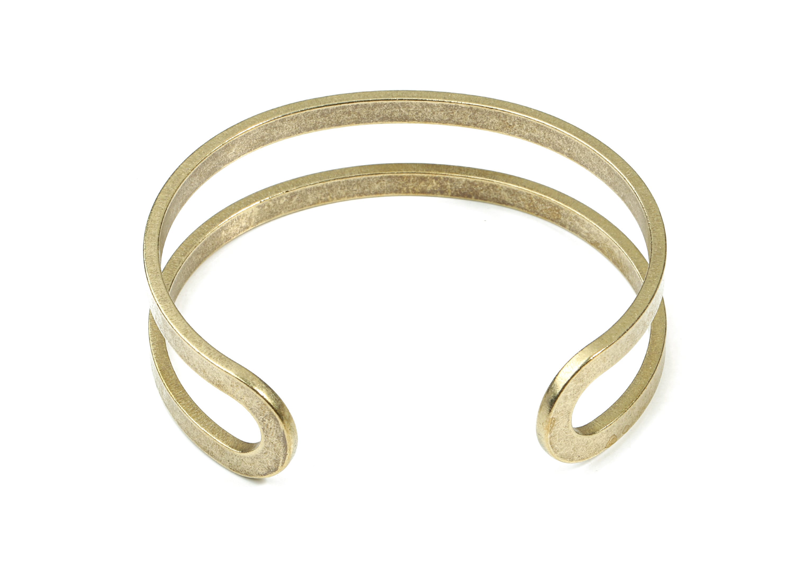 Brass Hammered Bracelet - Raw Brass Bracelet - Brass Wire Bangle - Jewelry Supplies - 61.95x16.09x2.06mm - PP3490 - DOMEDBAZAAR