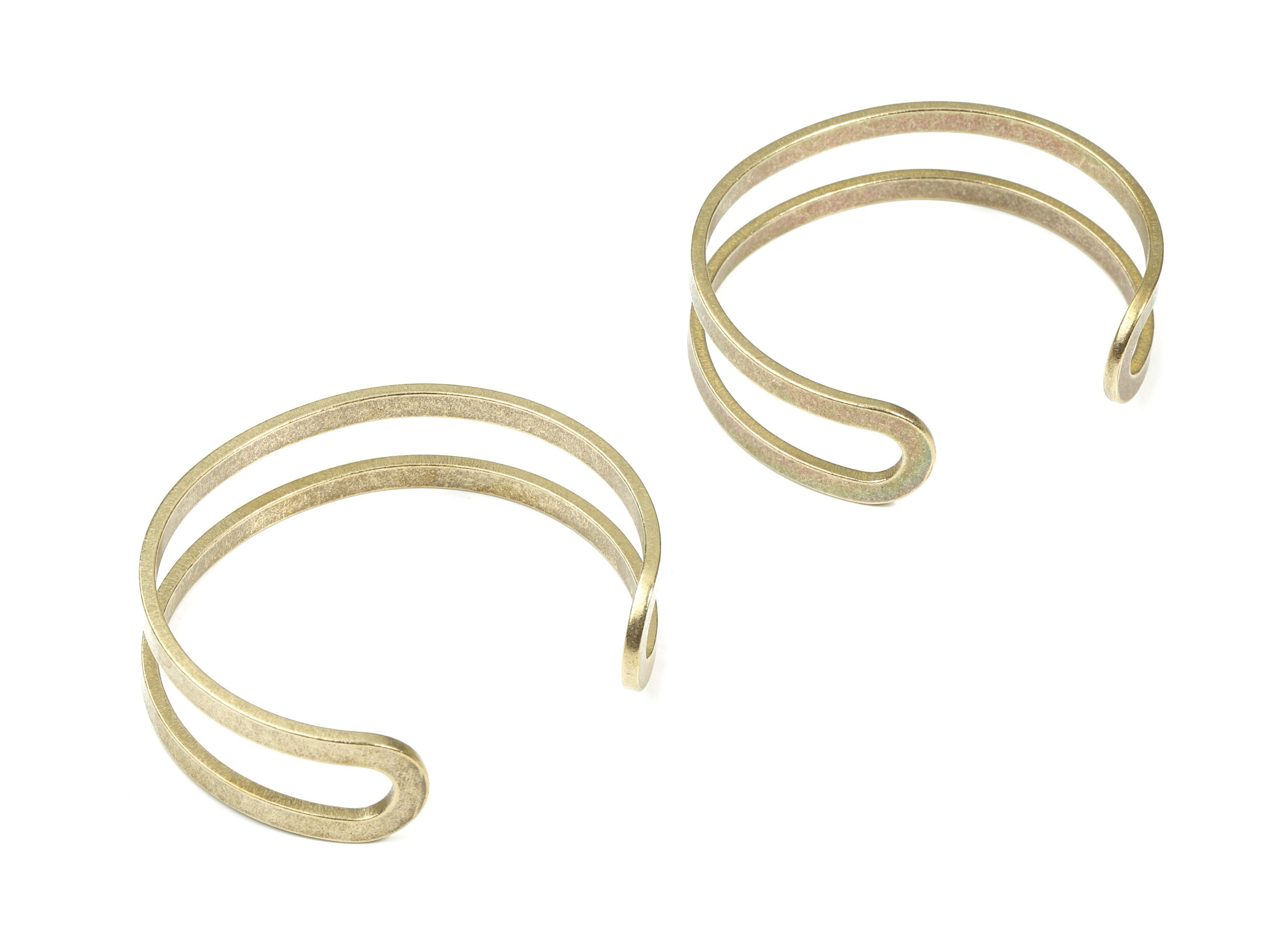 Brass Hammered Bracelet - Raw Brass Bracelet - Brass Wire Bangle - Jewelry Supplies - 61.95x16.09x2.06mm - PP3490 - DOMEDBAZAAR