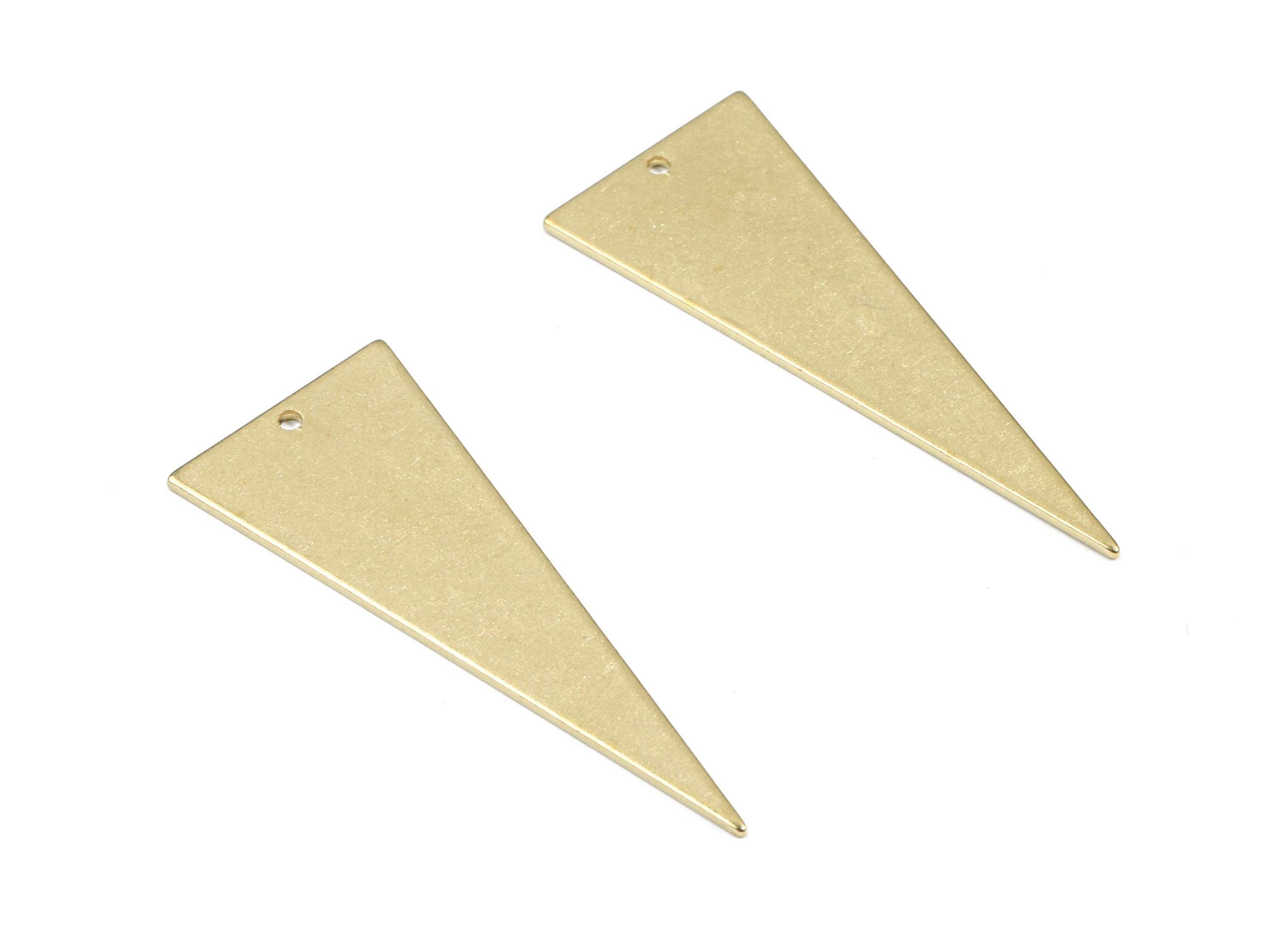 Personalized stamping blank - Brass Triangle Earring Charms - Raw Brass Triangle Pendant - Earring Findings  - 37.4x14.98x0.79mm - PP3348 - DOMEDBAZAAR