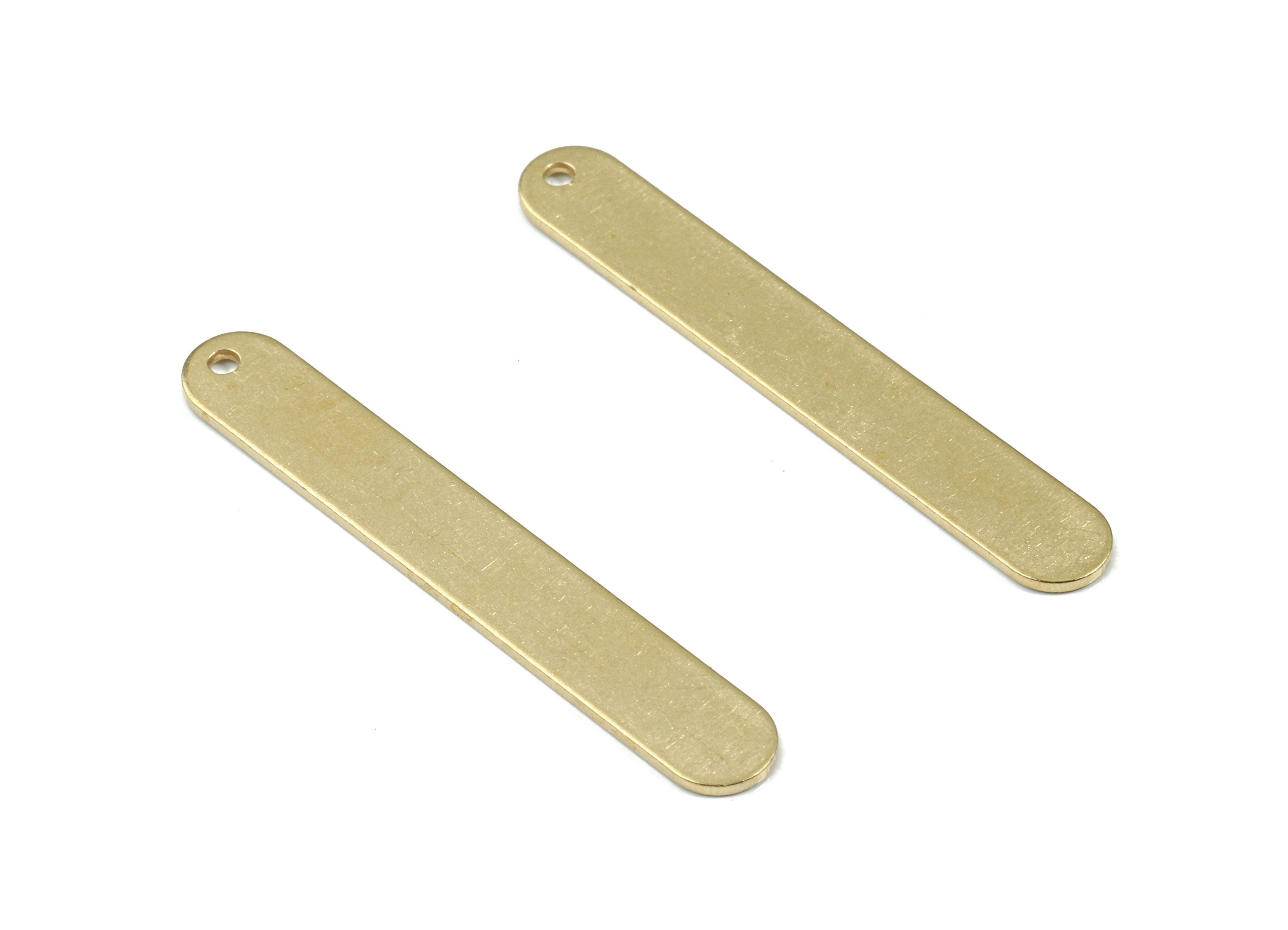 Personalized stamping blank - Brass Long Oval Earring Charms - Raw Brass Long Oval Pendant - Earring Findings -  39.22x6x0.78mm - PP3349 - DOMEDBAZAAR