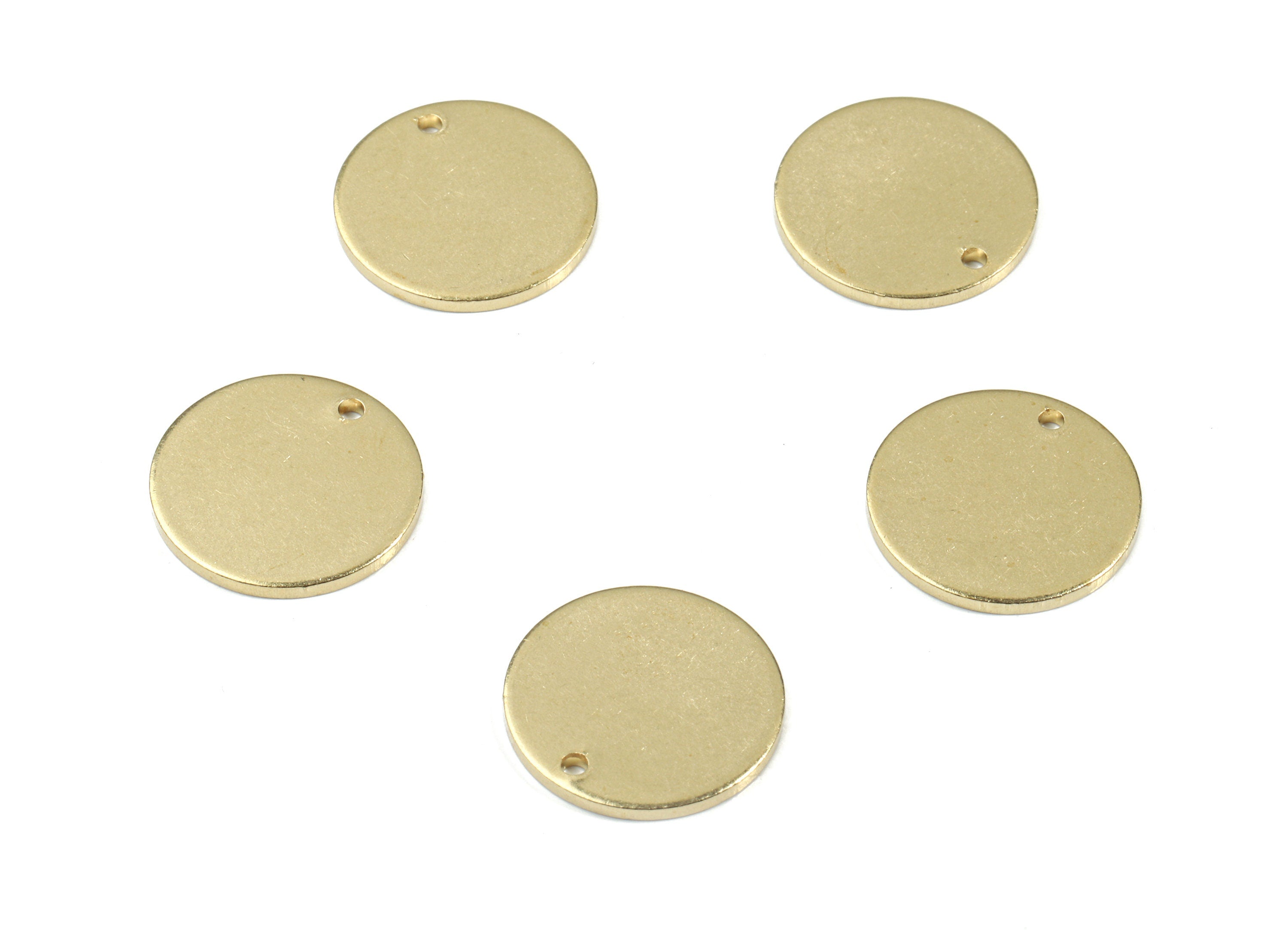 Brass Mini Round Earring Charms - Raw Brass Coin and Circle Pendant - Earring Findings - Jewelry Supplies - 15.97x15.97x1.19mm - PP3384 - DOMEDBAZAAR
