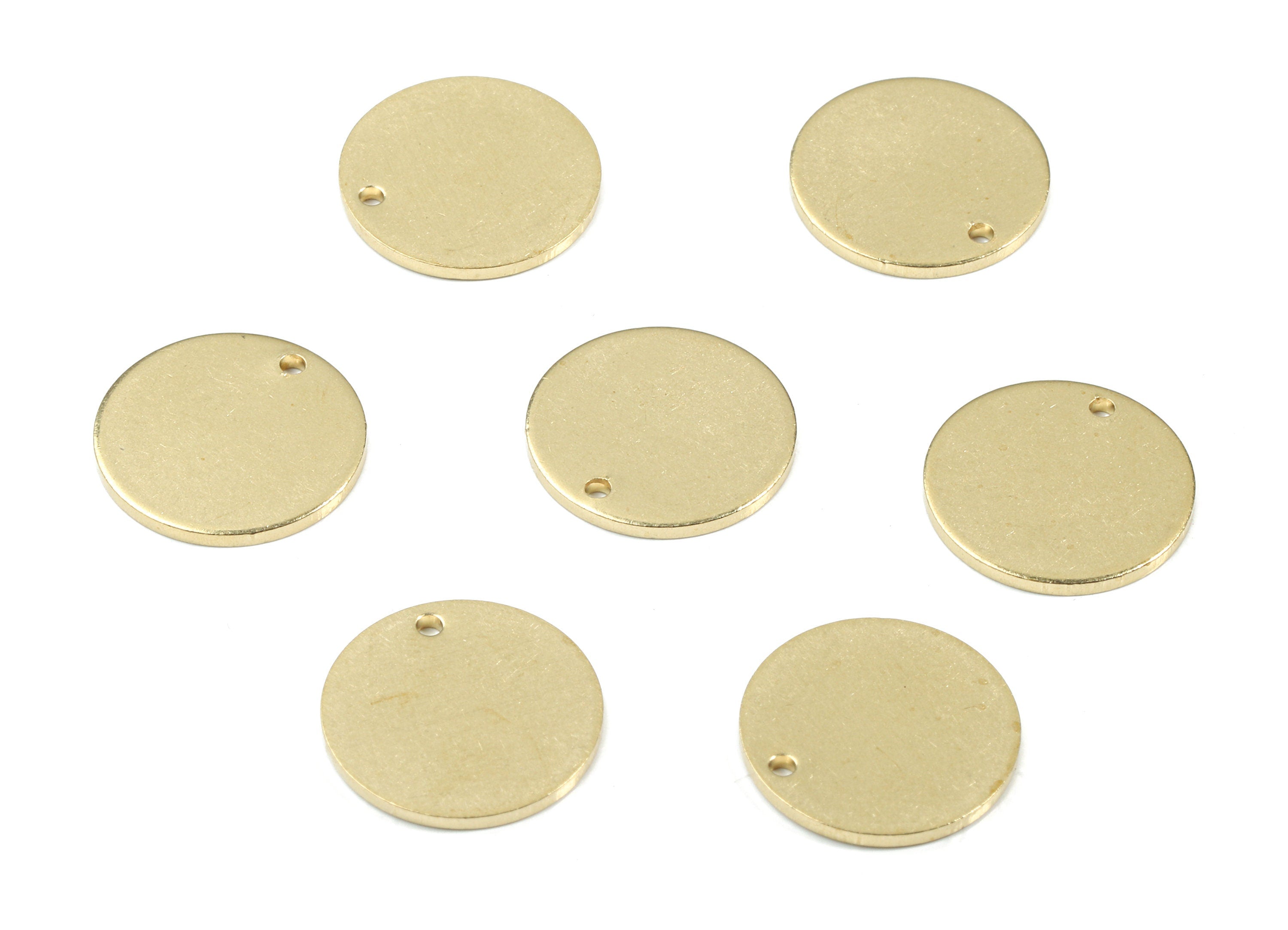 Brass Mini Round Earring Charms - Raw Brass Coin and Circle Pendant - Earring Findings - Jewelry Supplies - 15.97x15.97x1.19mm - PP3384 - DOMEDBAZAAR