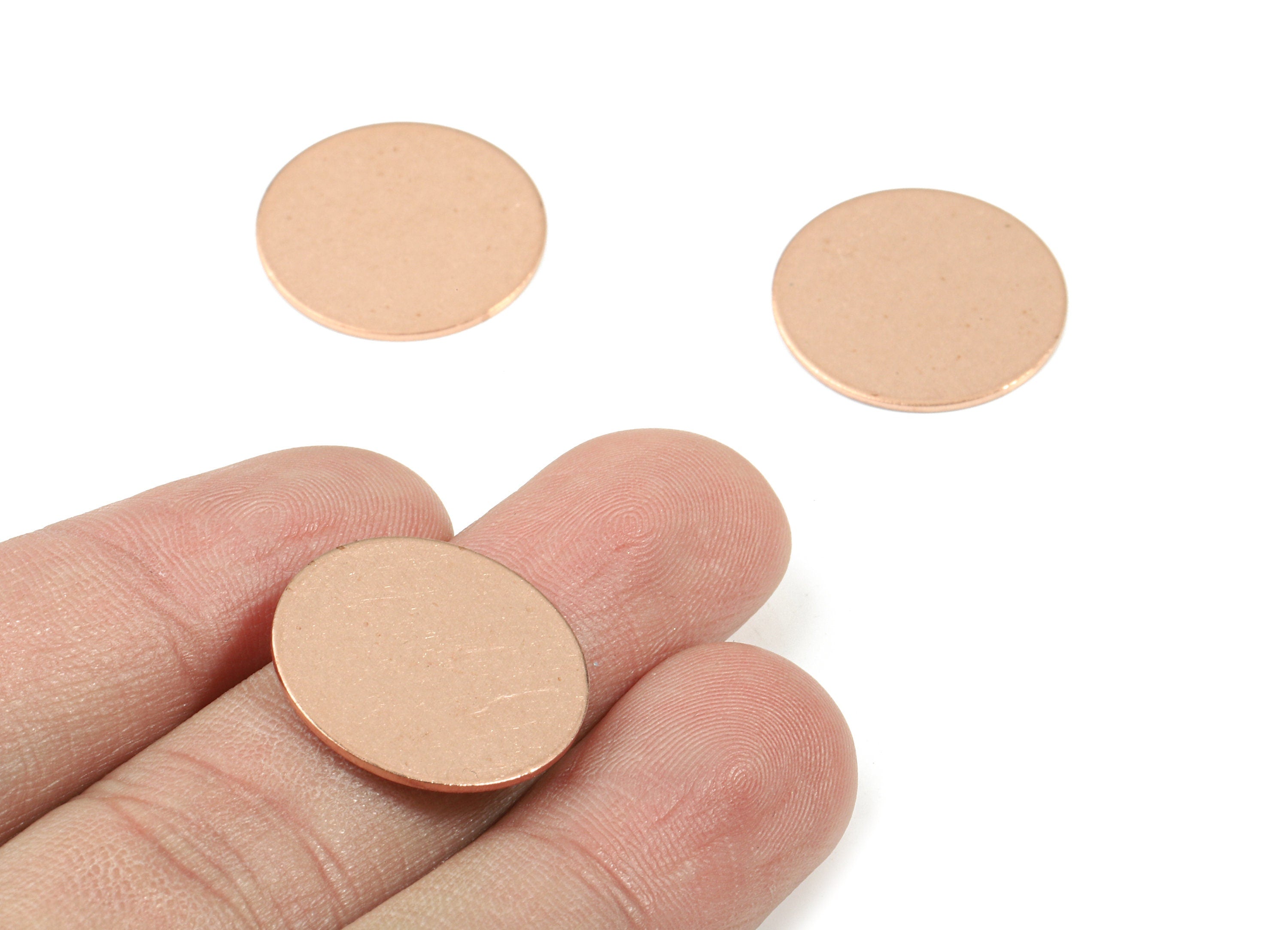 Copper Round Blank - Raw Copper Circle Stamping Blank - Earring Findings - Jewelry Supplies - 20.06x20.06x0.86mm - PP3398 - DOMEDBAZAAR