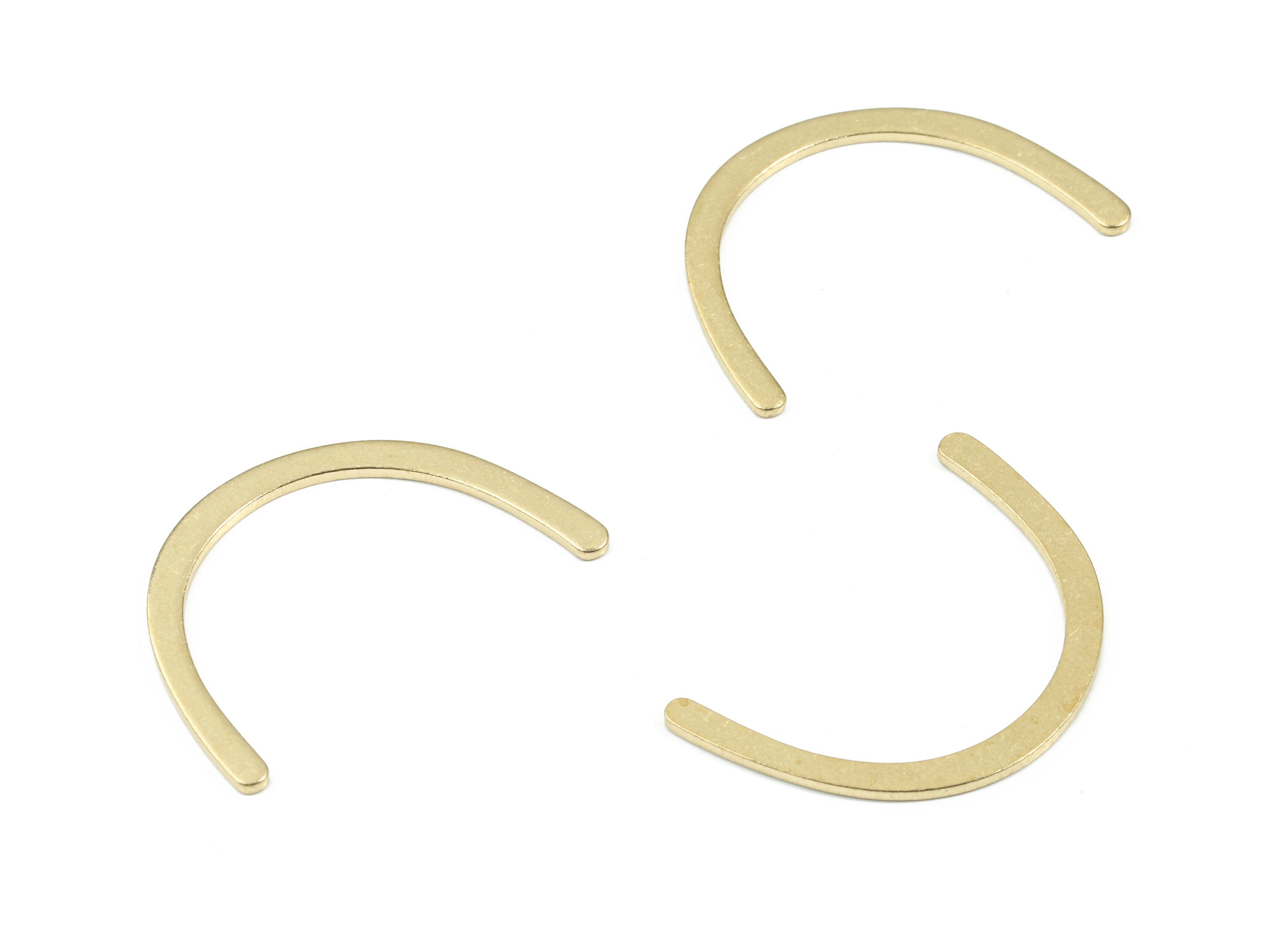 Brass U Figure - Raw Brass Bent Bar Figure - Wall Decoration - Jewelry Making - 29.75x19.1x0.99mm - PP3412 - DOMEDBAZAAR