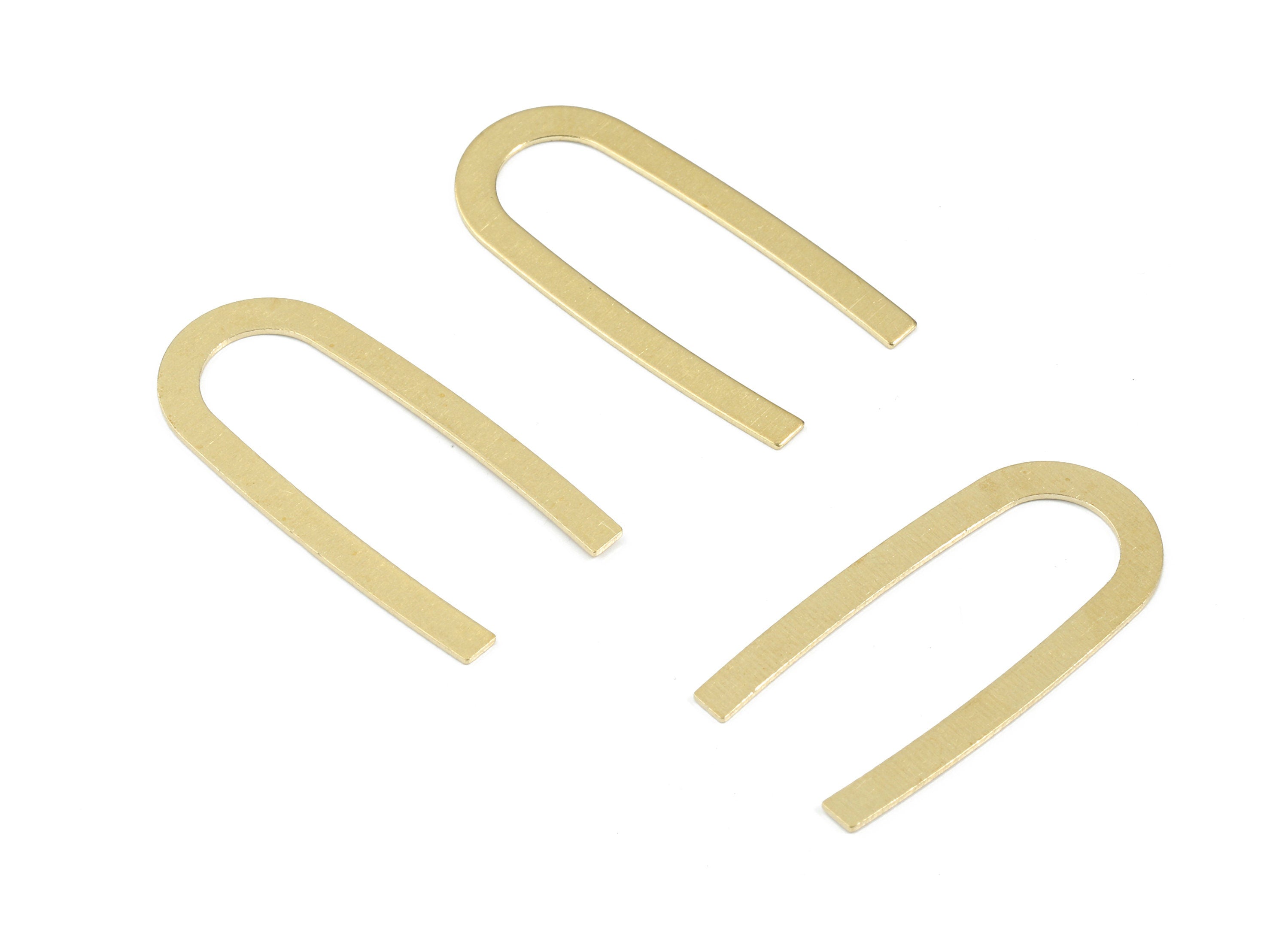 Brass Open Oval Earring Charms - Raw Brass Mini U Pendant - Earring Findings - Jewelry Supplies - 27.07x12.75x0.48mm - PP3419 - DOMEDBAZAAR