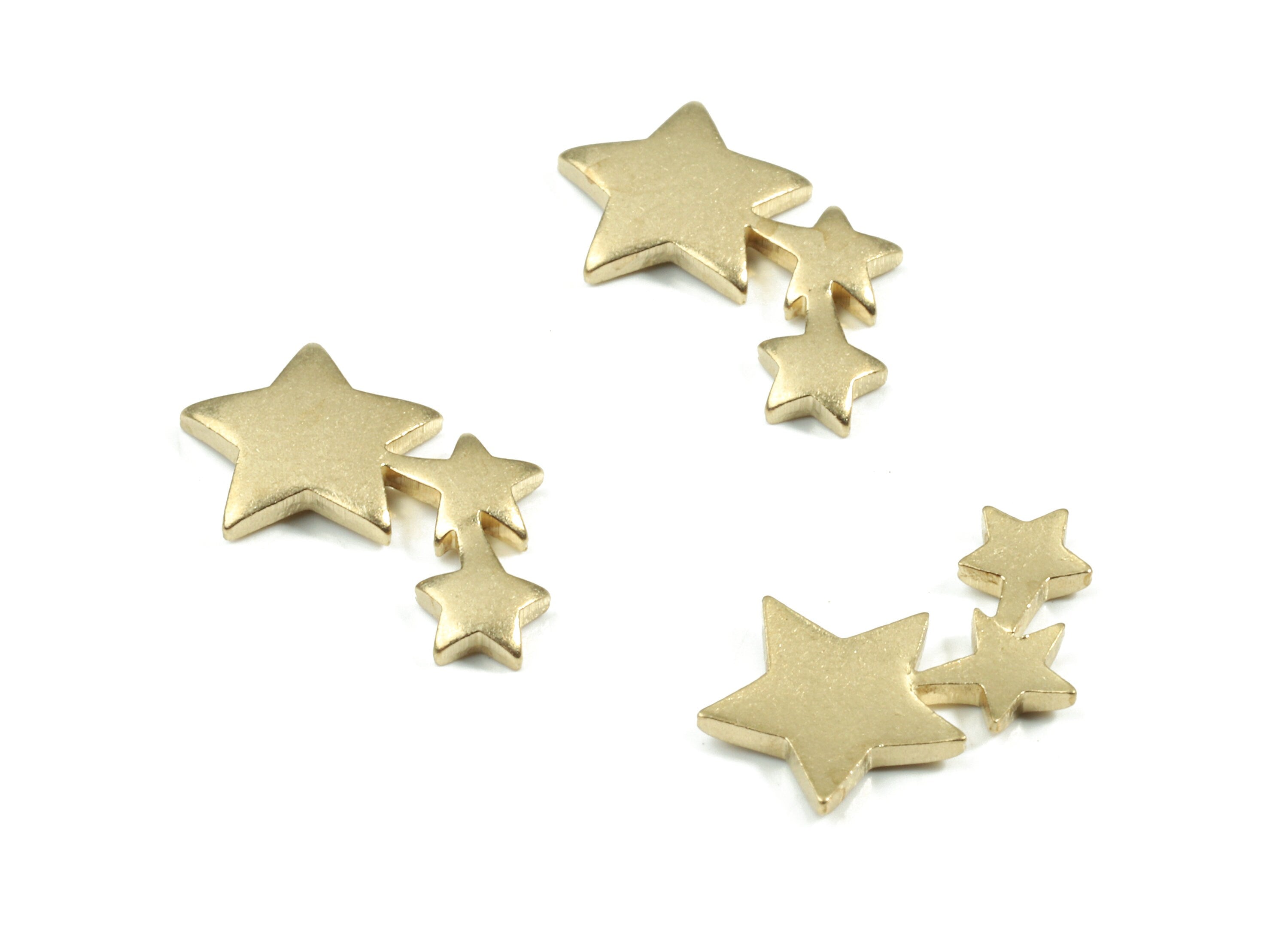 Brass Mini Star Figure - Raw Brass Star Figure For Earring - Wallart Decoration - Jewelry Making - 12.87x7.22x1.22mm - PP3459 - DOMEDBAZAAR