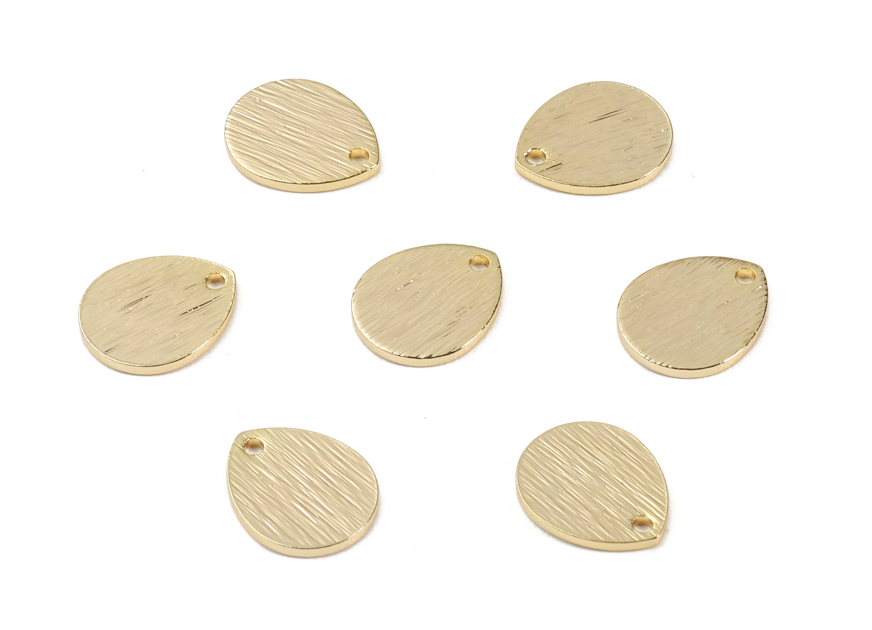 Brass Drop Charms - Brass Textured Drop Pendant - 18K Real Gold Plated Brass - Necklace Pendant - Jewelry Supplies - 12x10x1mm - RGP2306 - DOMEDBAZAAR