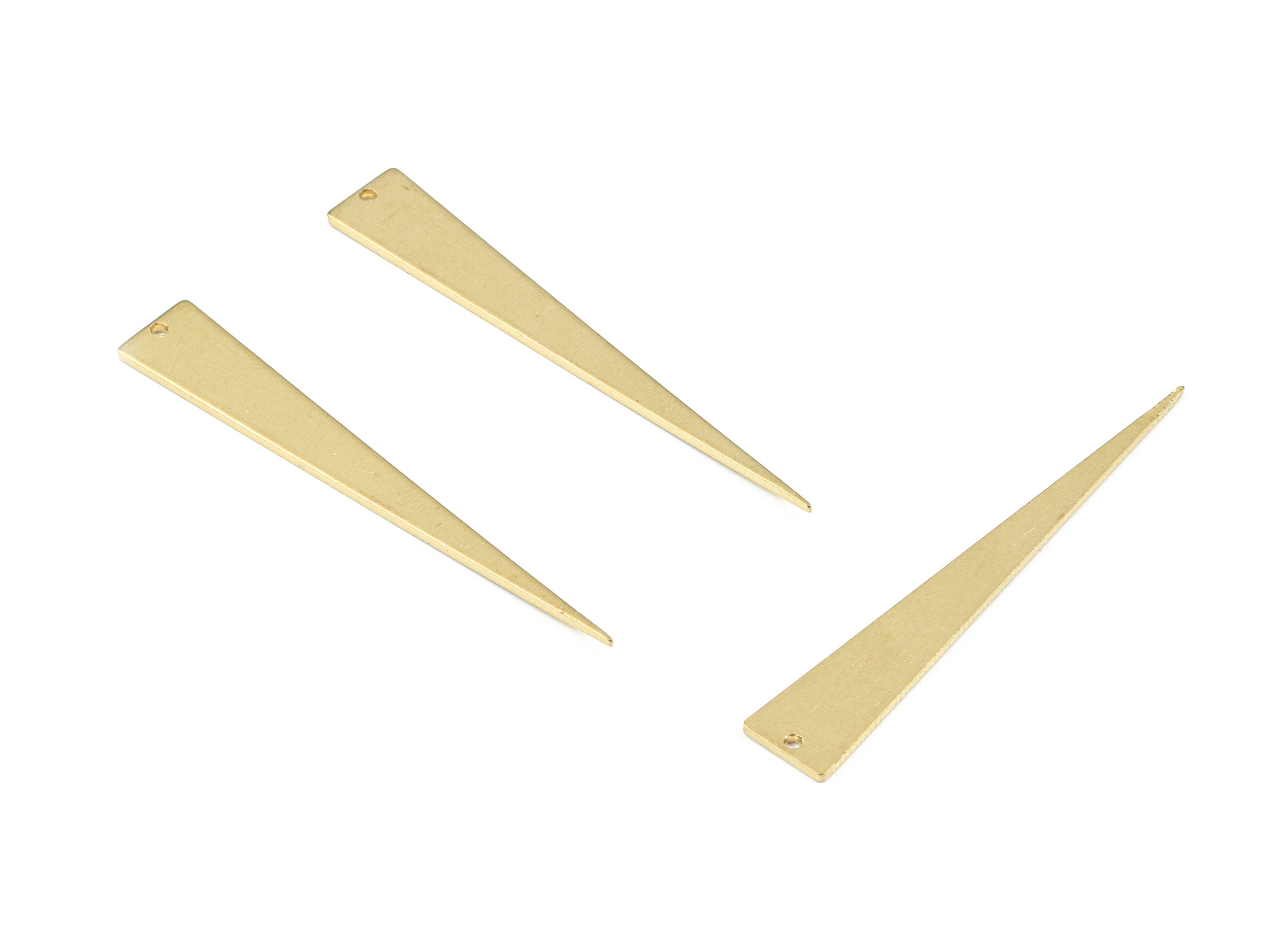 Brass Acute Triangle Charms - Raw Brass Long Triangle Earring - Earring Findings - Jewelry Supplies - 50.83x7.99x1mm - PP3484 - DOMEDBAZAAR