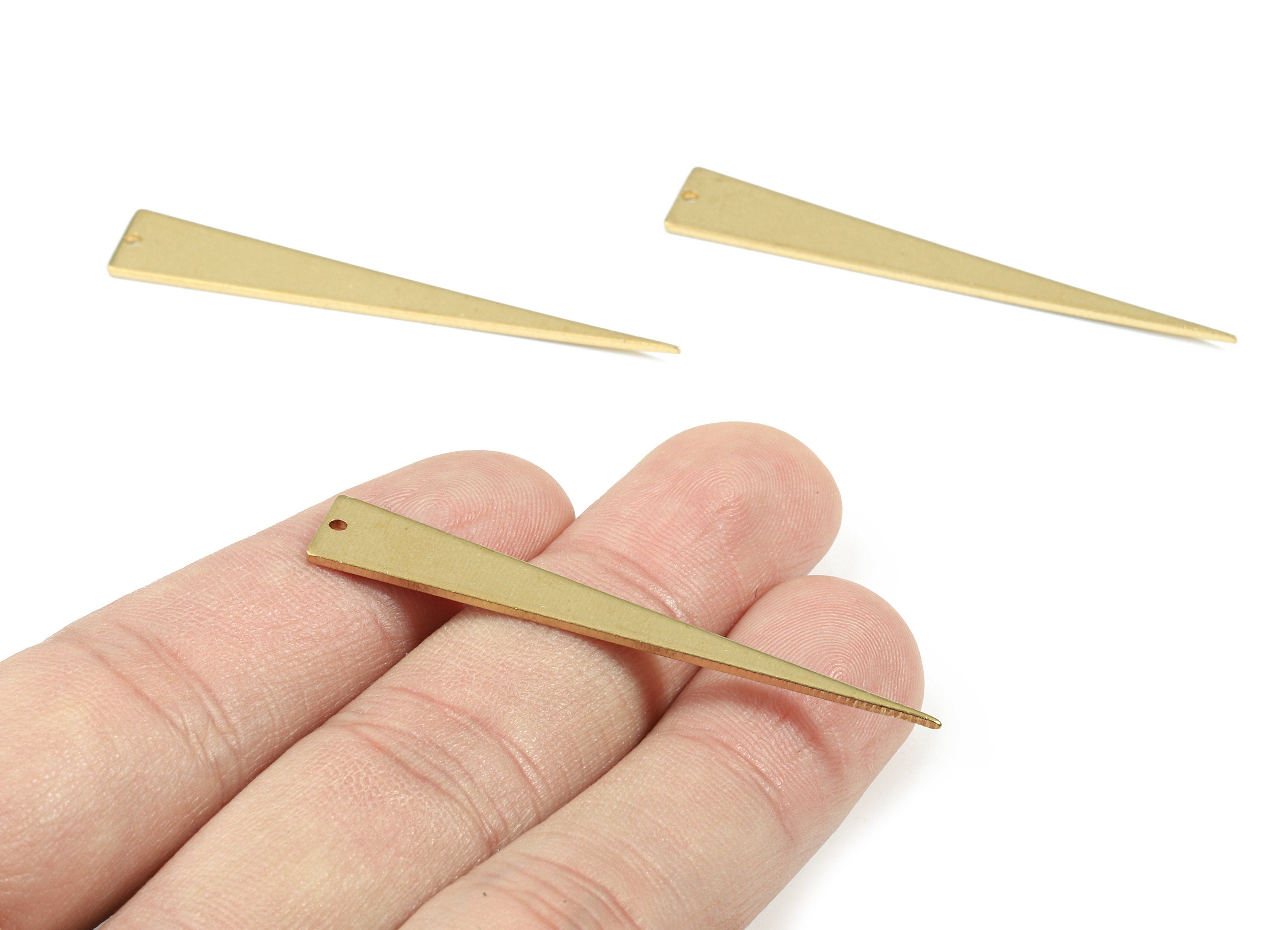 Brass Acute Triangle Charms - Raw Brass Long Triangle Earring - Earring Findings - Jewelry Supplies - 50.83x7.99x1mm - PP3484 - DOMEDBAZAAR