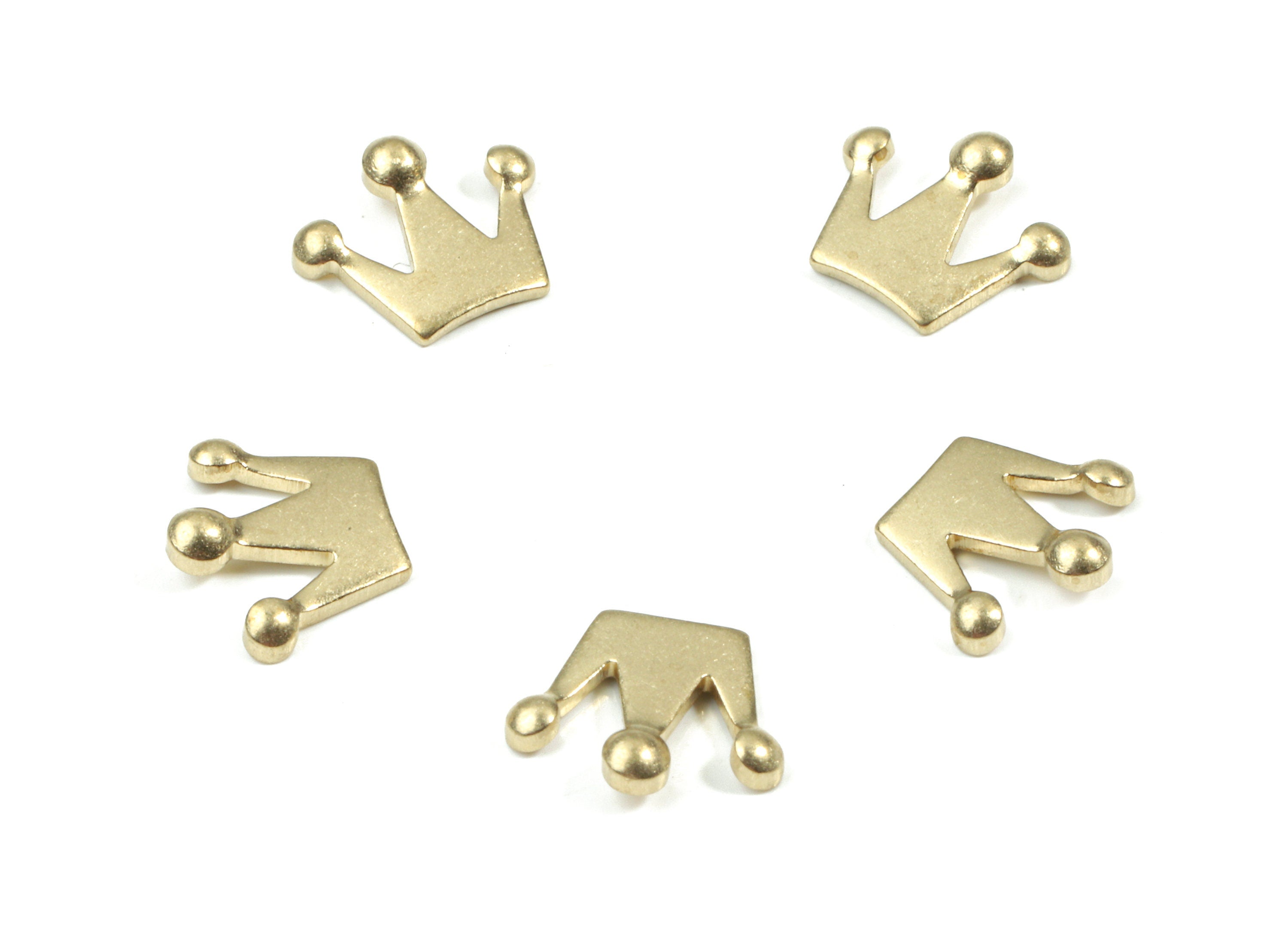 Brass Mini Crown Figure - Raw Brass Crown Figure - Wallart Decoration - Jewelry Making - 7.75x9.08x1.57mm - PP3445 - DOMEDBAZAAR