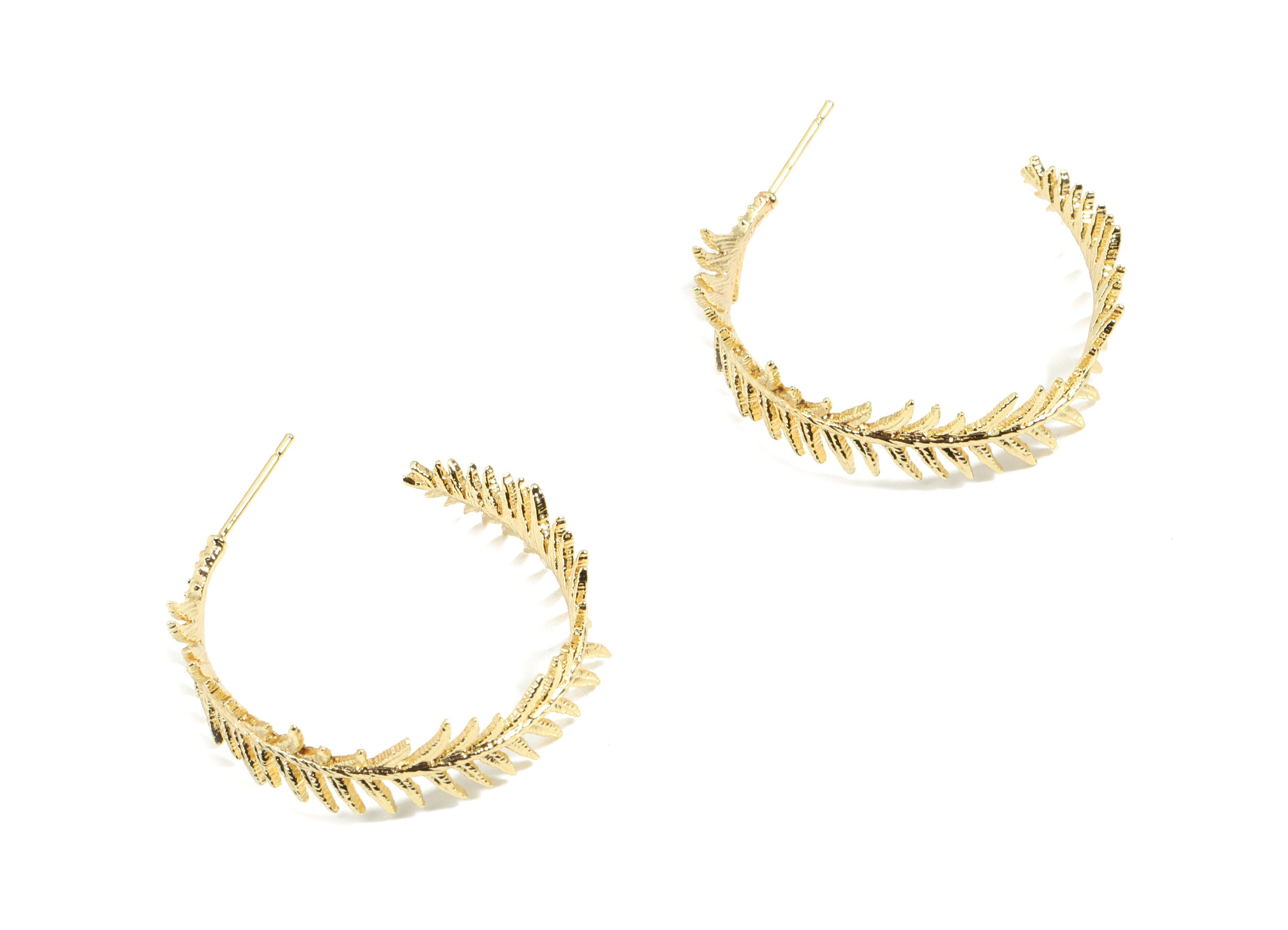 Brass Branch Earring Post - Gold Branch Earring Stud - 18K Real Gold Plated Brass - Surgical Stud - Jewelry Supplies - 39x36x10mm - RGP2603 - DOMEDBAZAAR