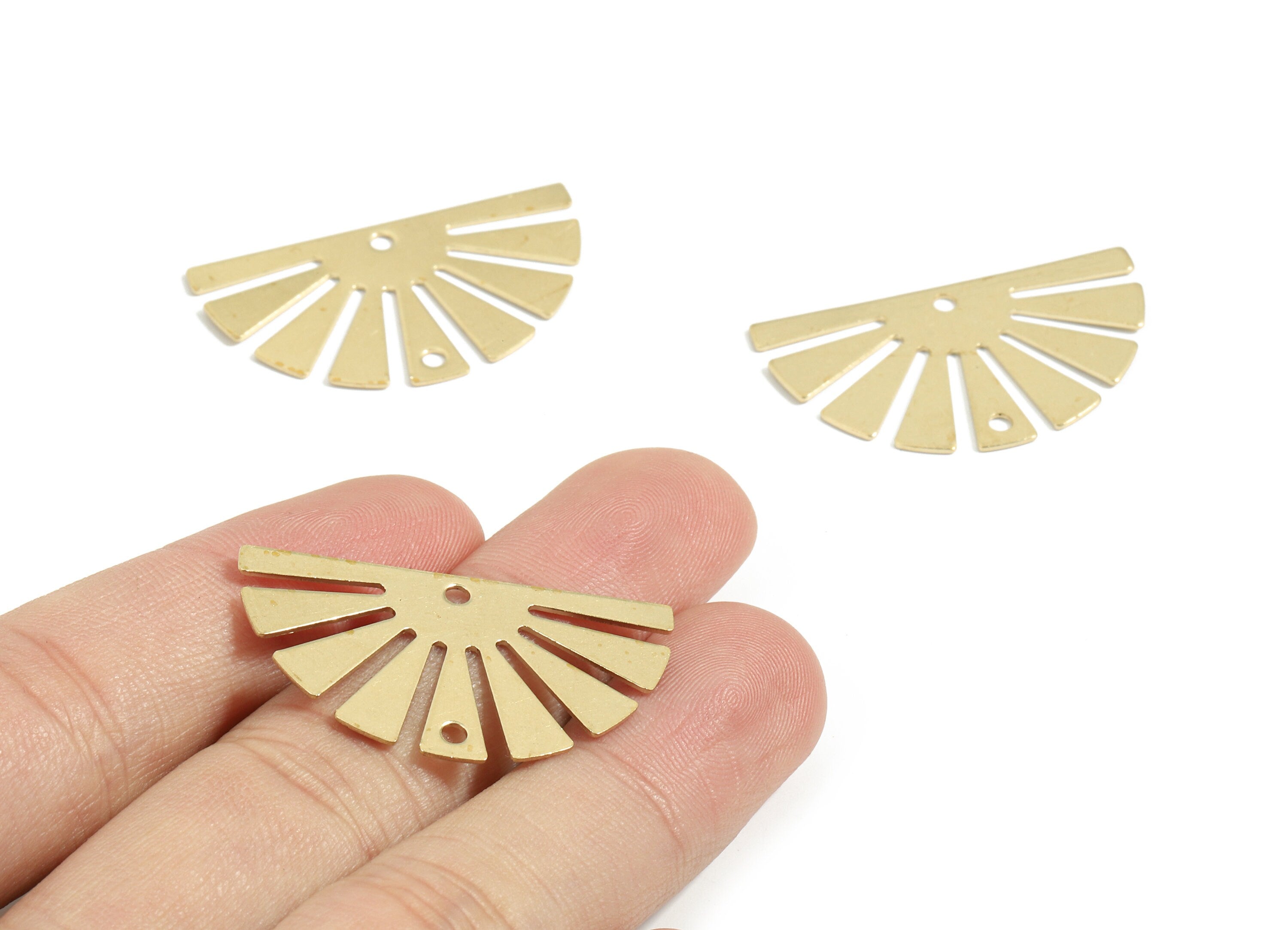 Brass Sun Connector For Earring - Raw Brass Sun Earring and Pendant - Earring Findings - Jewelry Supplies - 35x19.65x0.6mm - PP3529 - DOMEDBAZAAR