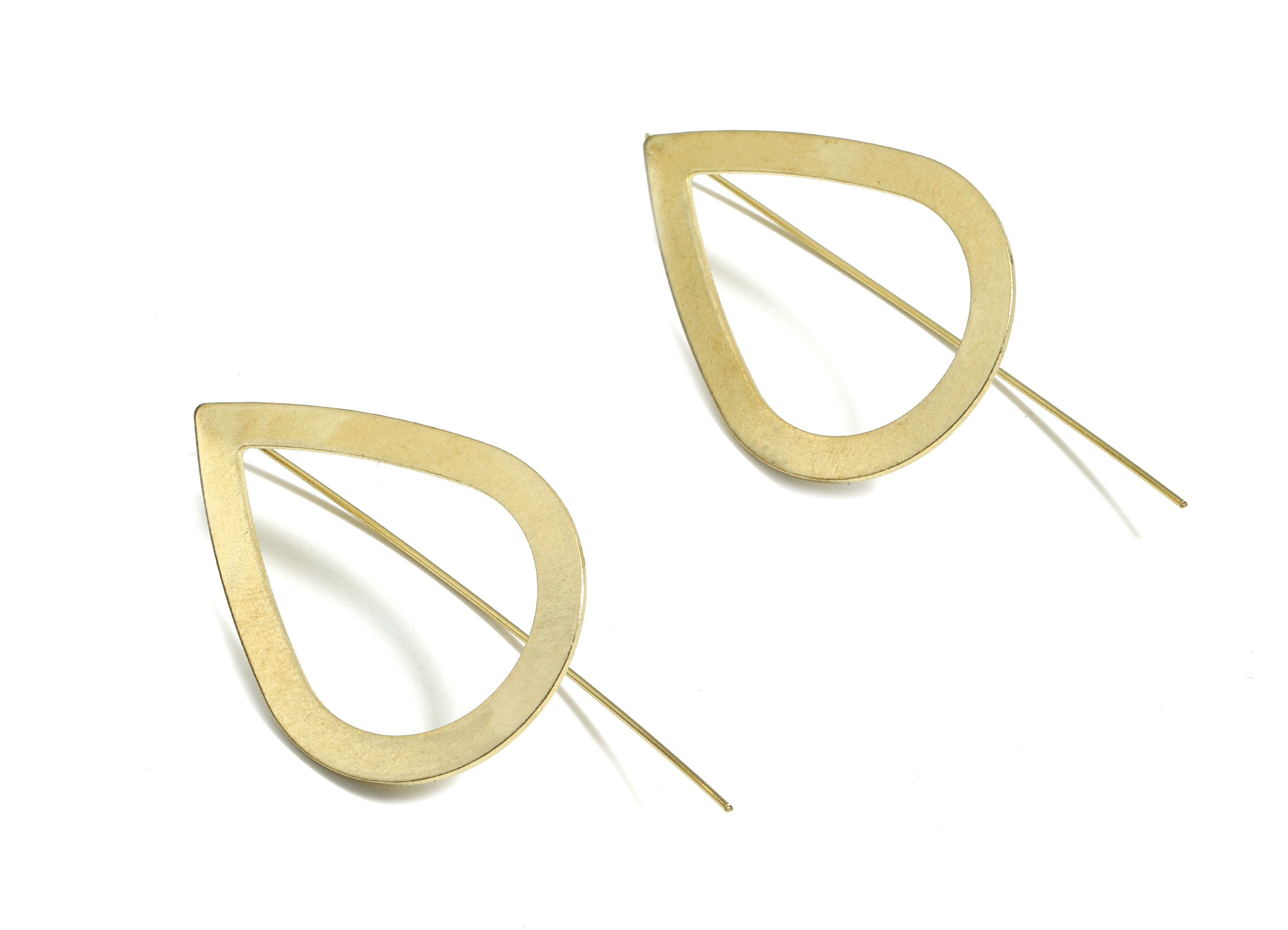 Brass Drop Earring Wire - Raw Brass Drop Earring Hook - Earring Hook - Jewelry Supplies - 55x27x0.8mm - PP3513 - DOMEDBAZAAR