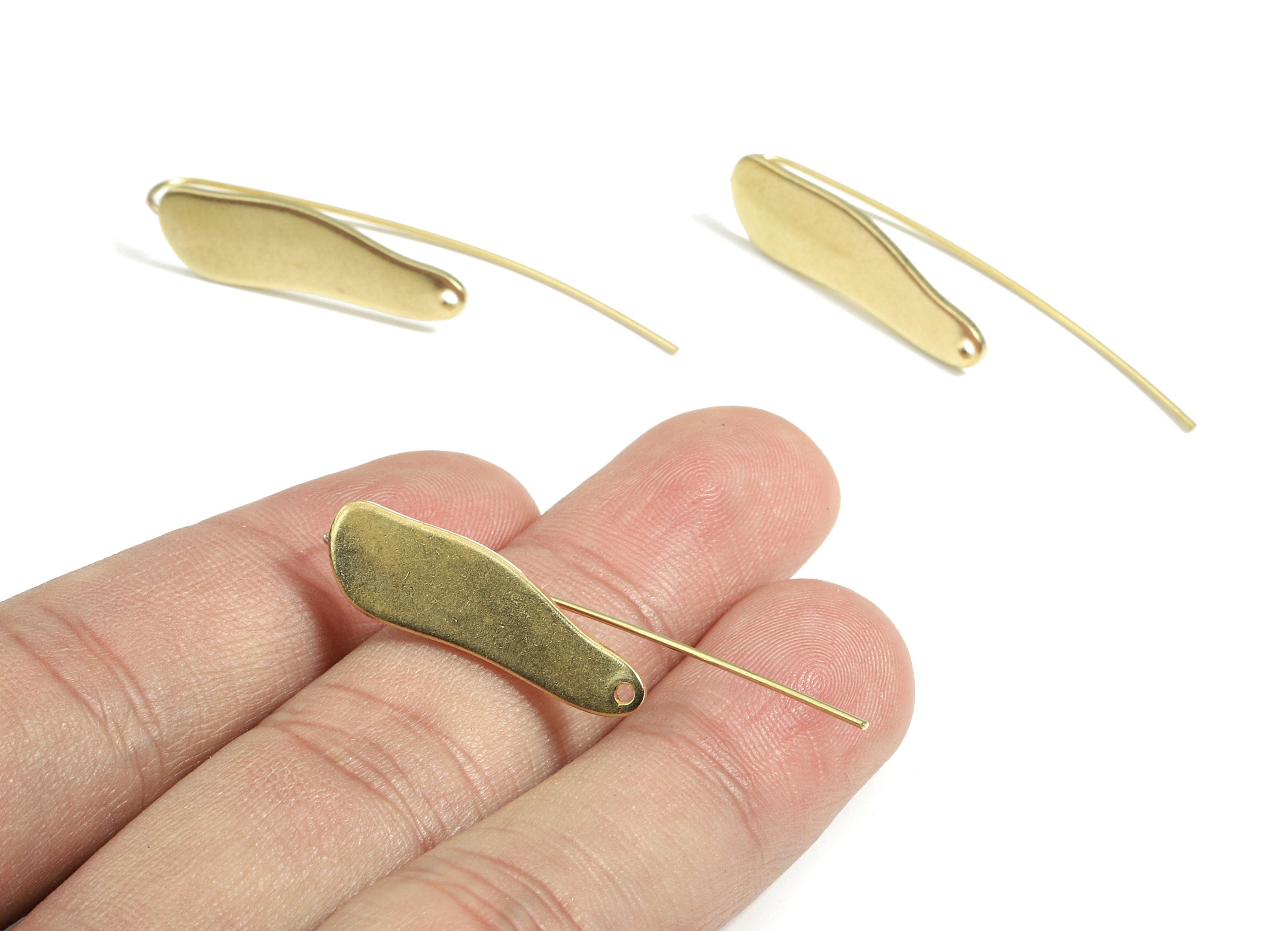 Brass Drop Earring Wire - Raw Brass Drop Earring Hook - Earring Hook - Jewelry Supplies - 43.3x8x1mm - PP3500 - DOMEDBAZAAR