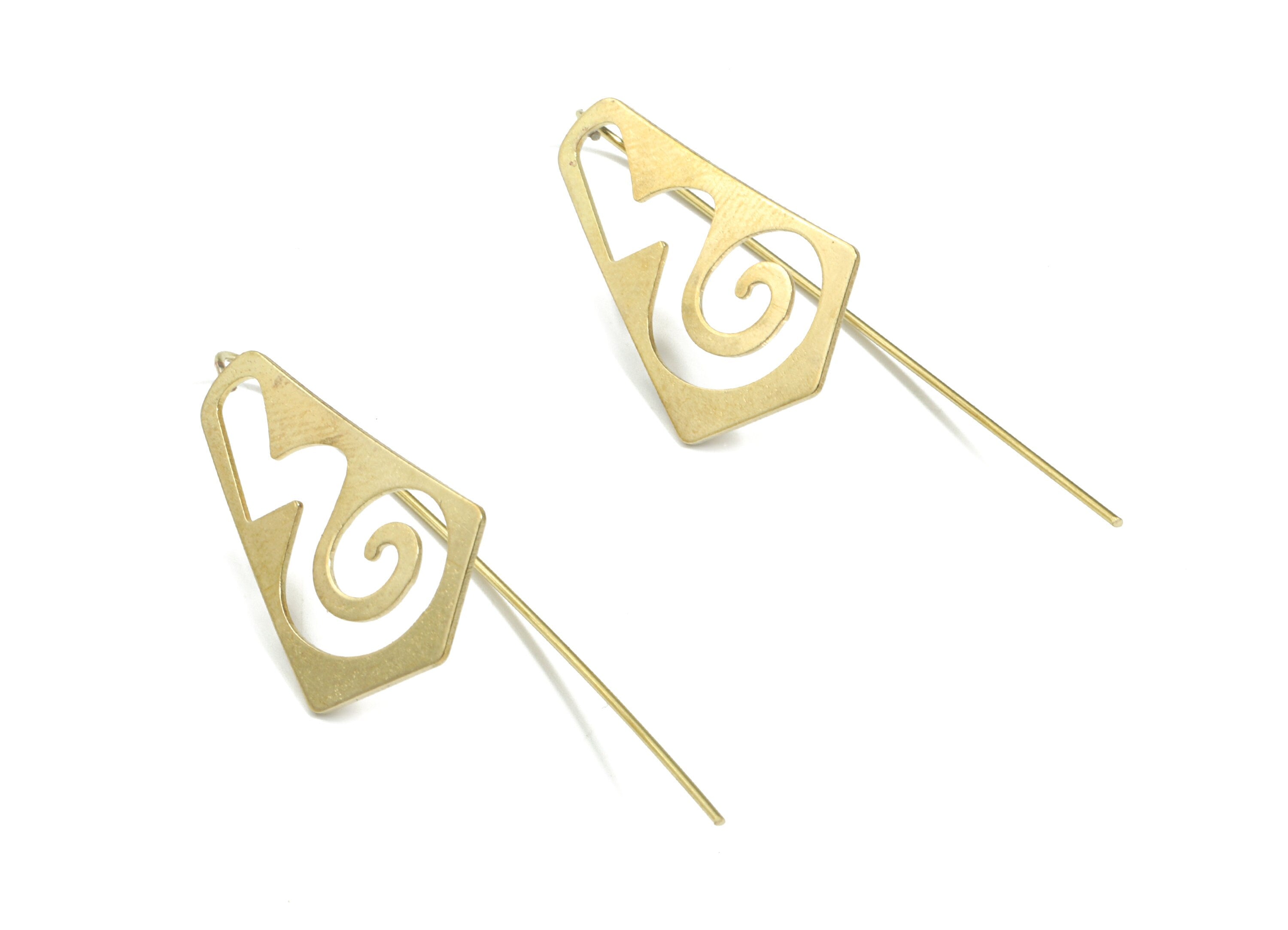 Brass Diamond Earring Wire - Raw Brass Diamond Earring Hook - Earring Hook - Jewelry Supplies - 47x16.73x1.18mm - PP3505 - DOMEDBAZAAR