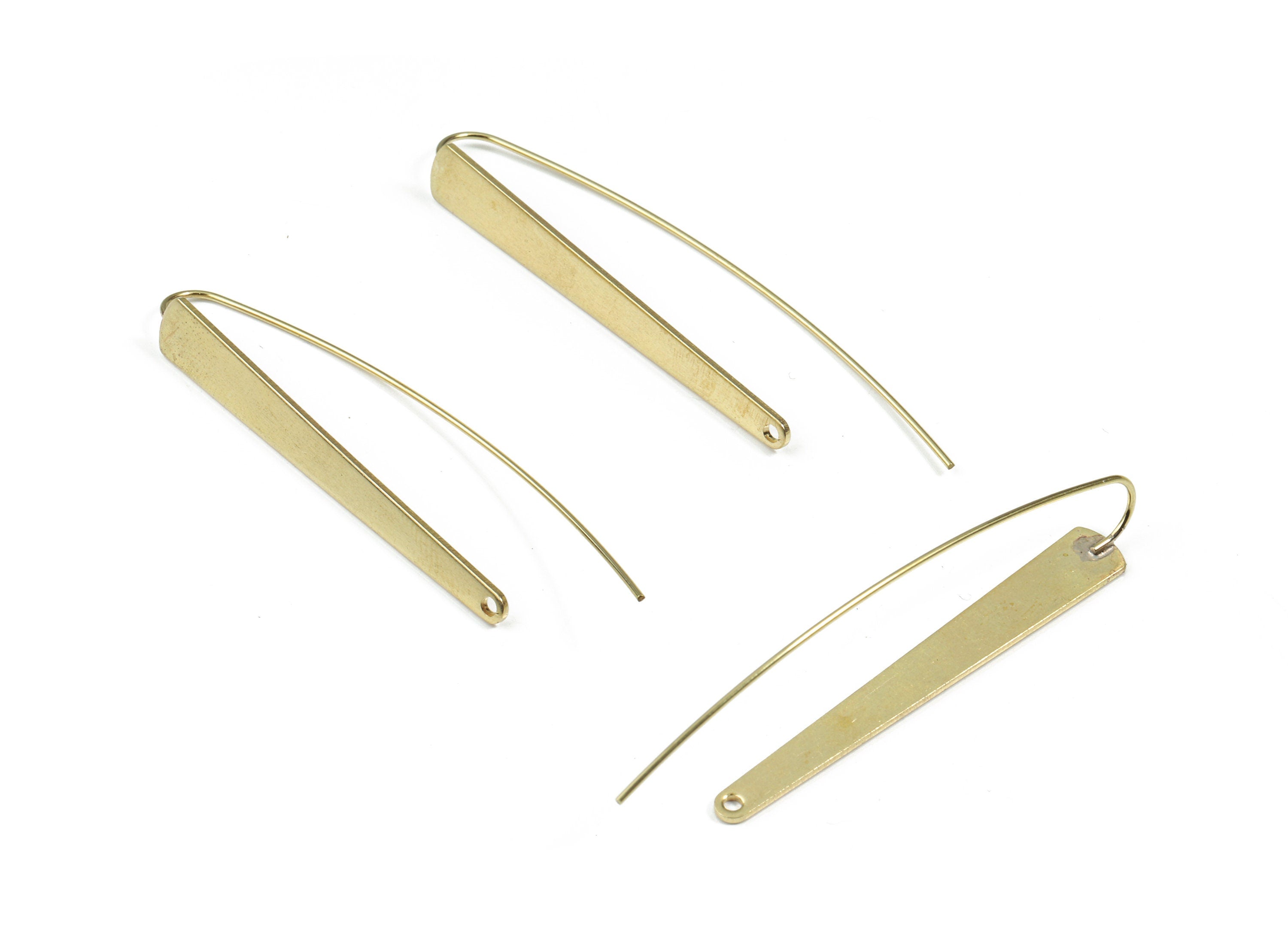 Brass Strip Shape Earring Wire - Raw Brass Strip Shape Earring Hook - Earring Hook - Jewelry Supplies - 55x5.78x0.81mm - PP3503 - DOMEDBAZAAR