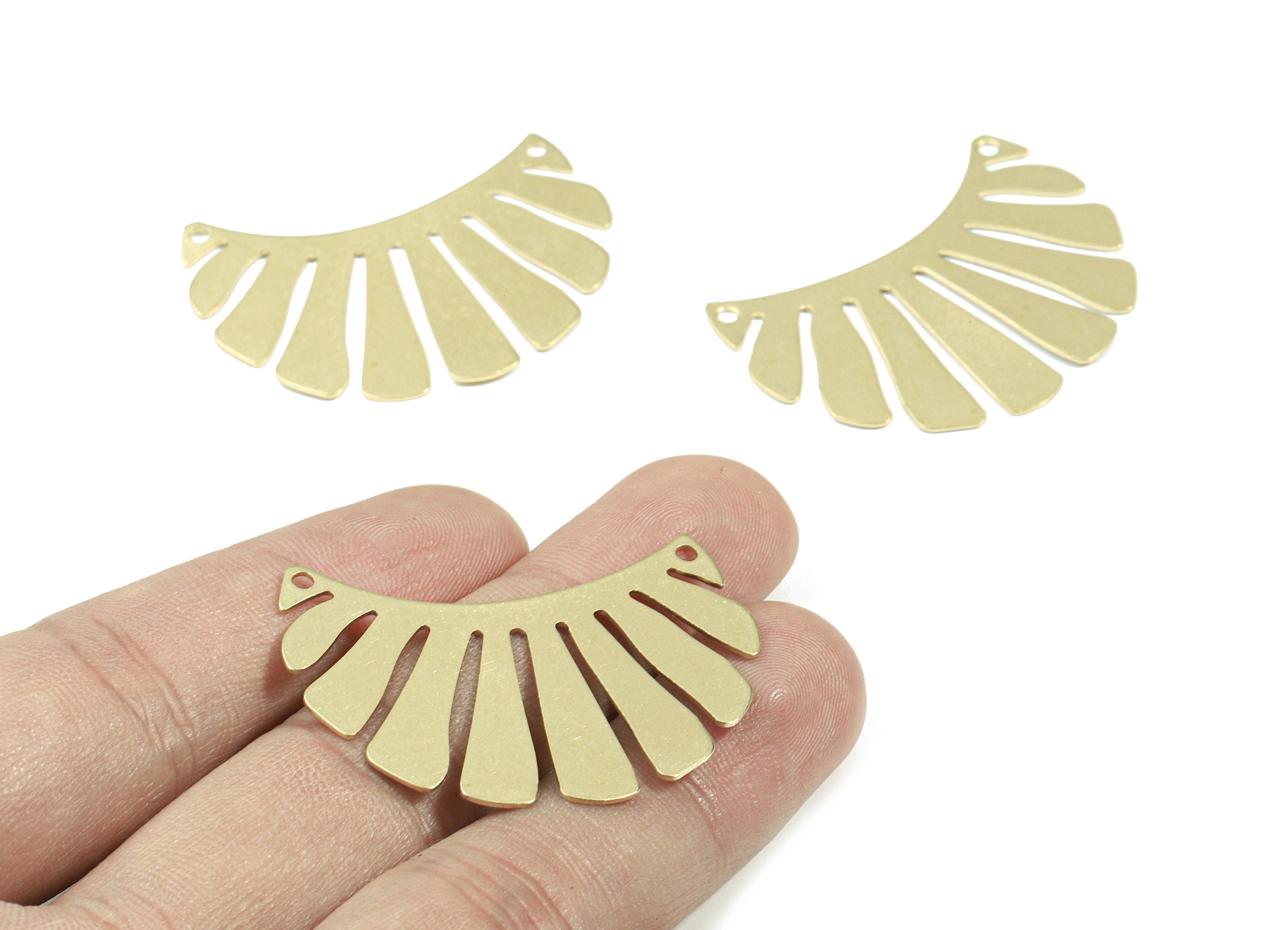 Brass Sun Charm for Necklace - Raw Brass Sun Pendant - Brass Sun Connector - Earring Findings - Jewelry Supplies - 40.75x29x0.66mm - PP3527 - DOMEDBAZAAR
