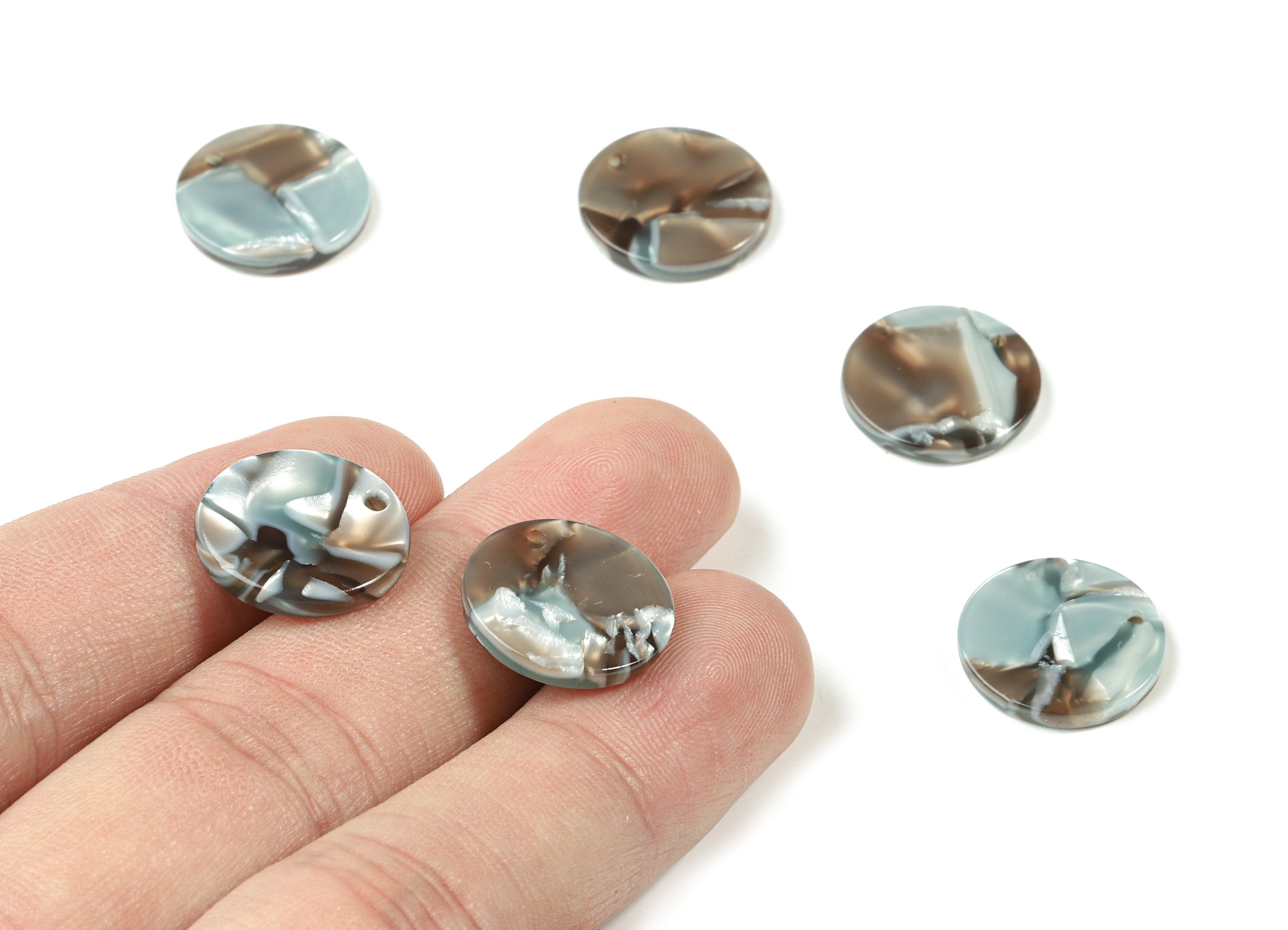 Acetate Coin Earring Charms - Round Pendant - Earring Findings - Jewelry Supplys - Color Code:A22 - 16.09x16.09x2.64mm - AC1107-A22 - DOMEDBAZAAR