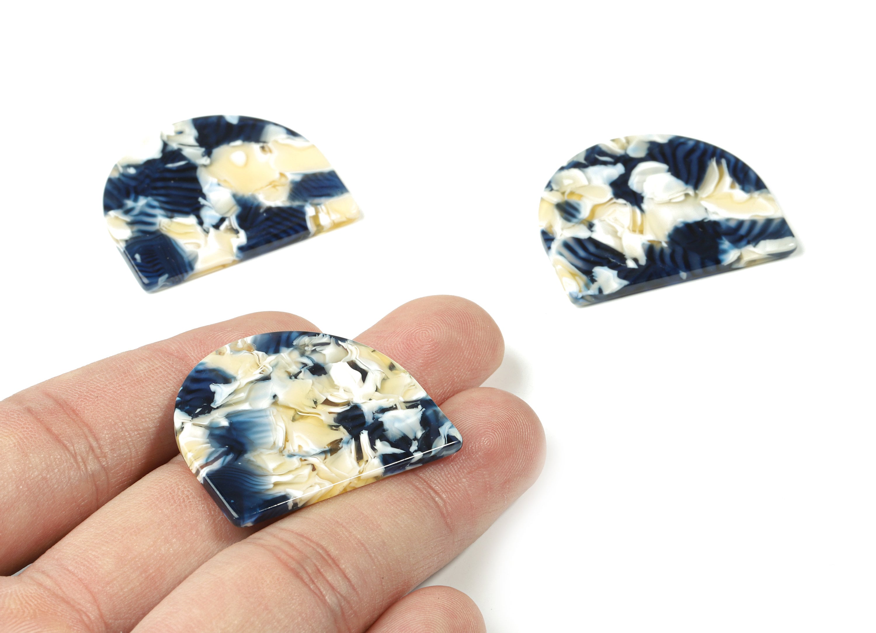 Acetate D Charms - 1 Hole - D Earrings and Pendant - Earring Findings - Jewelry Supplies - Color Code: A27 - 29.6x34.5x2.51mm - AC1637-A27 - DOMEDBAZAAR