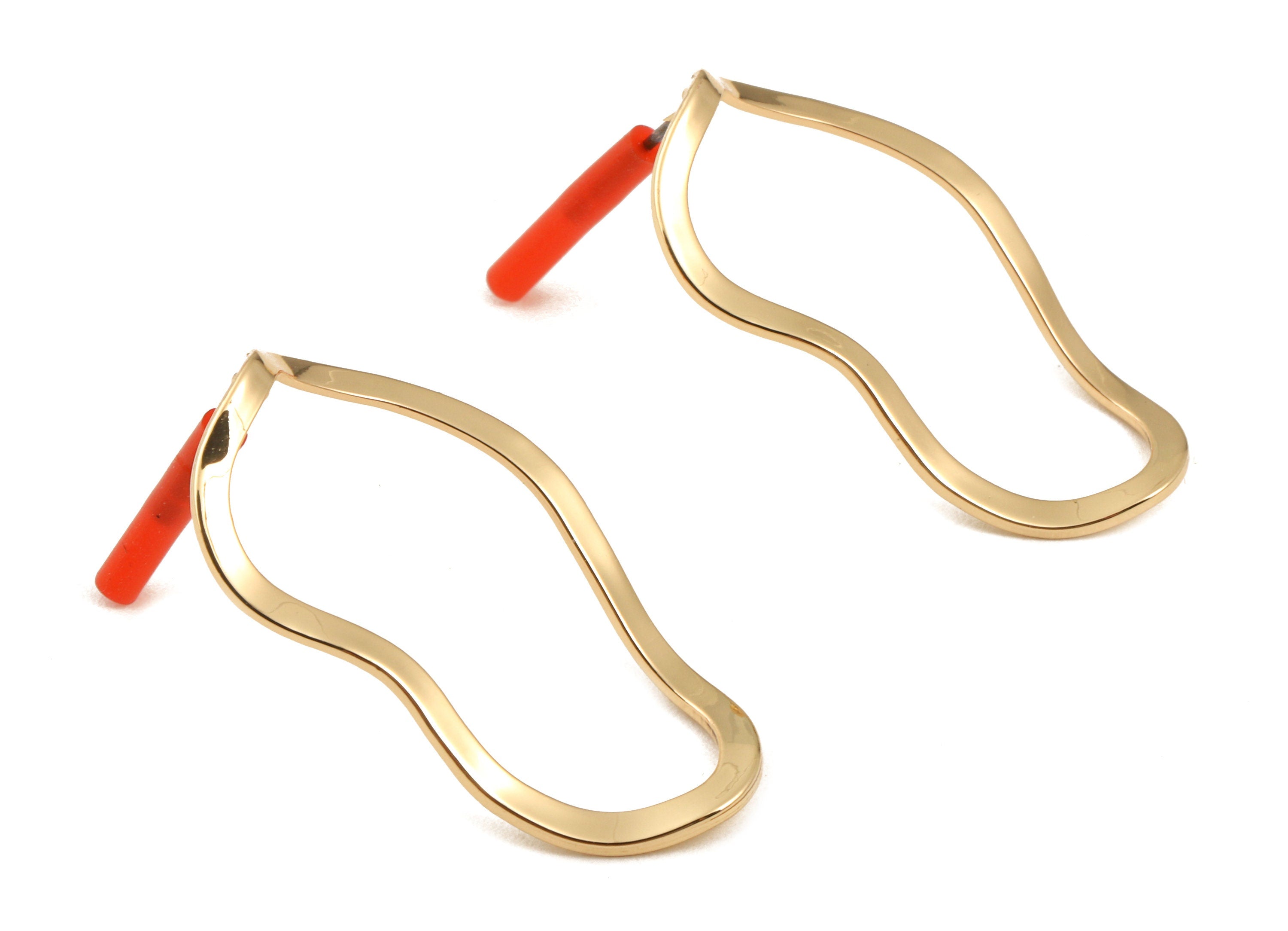 Brass Drop Earring Post - Brass Drop Earring Stud - Gold Tone Plated Brass - Earring Post - Jewelry Supplies - 34.8x18.55x0.92mm - PP3041 - DOMEDBAZAAR