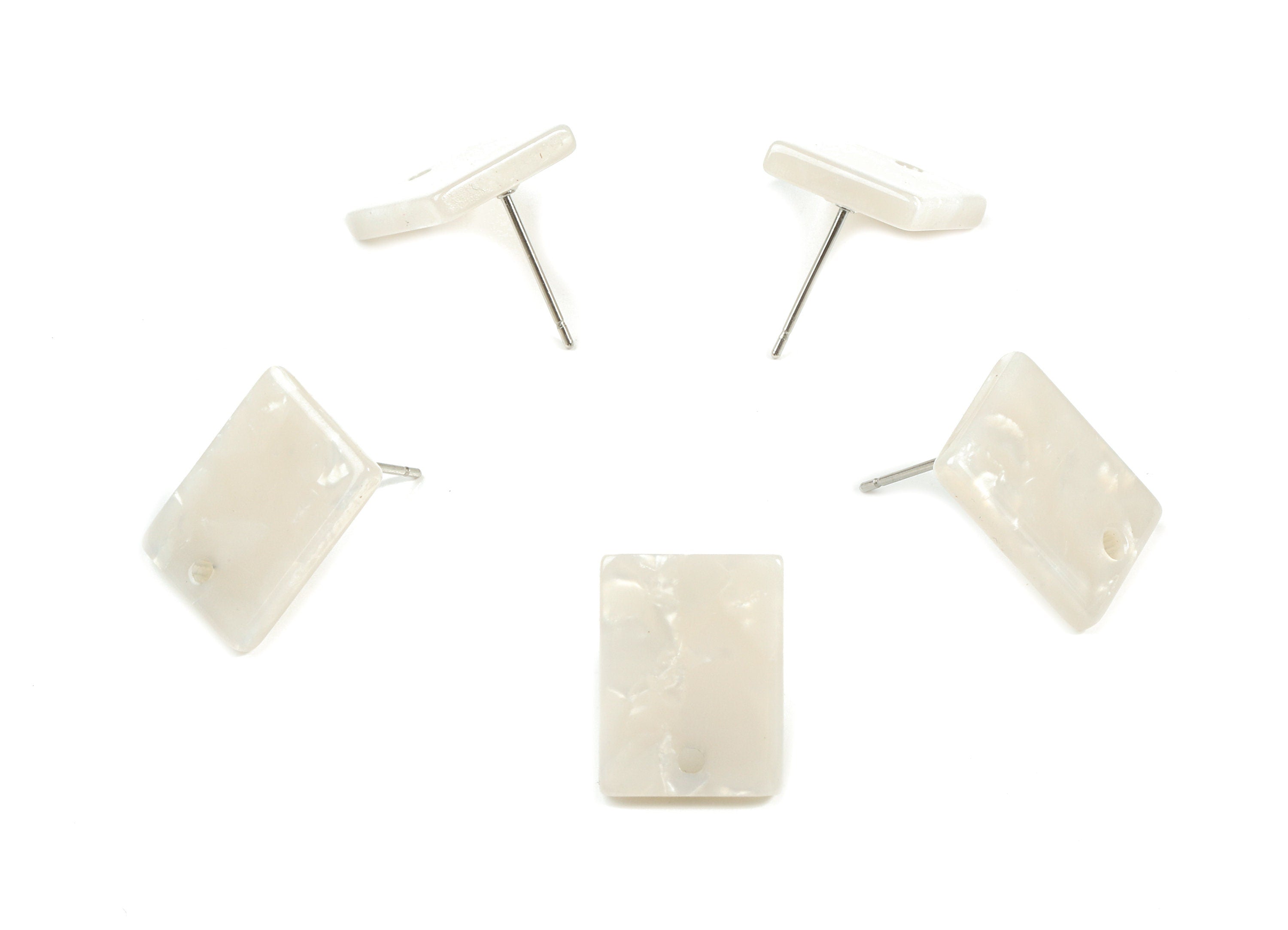 Acetate Rectangle Earring Stud - Rectangle Earring Post - Surgical Stud - Jewelry Supplies - Color Code: A12 - 15.54x12x2.58mm - AC1663-A12 - DOMEDBAZAAR