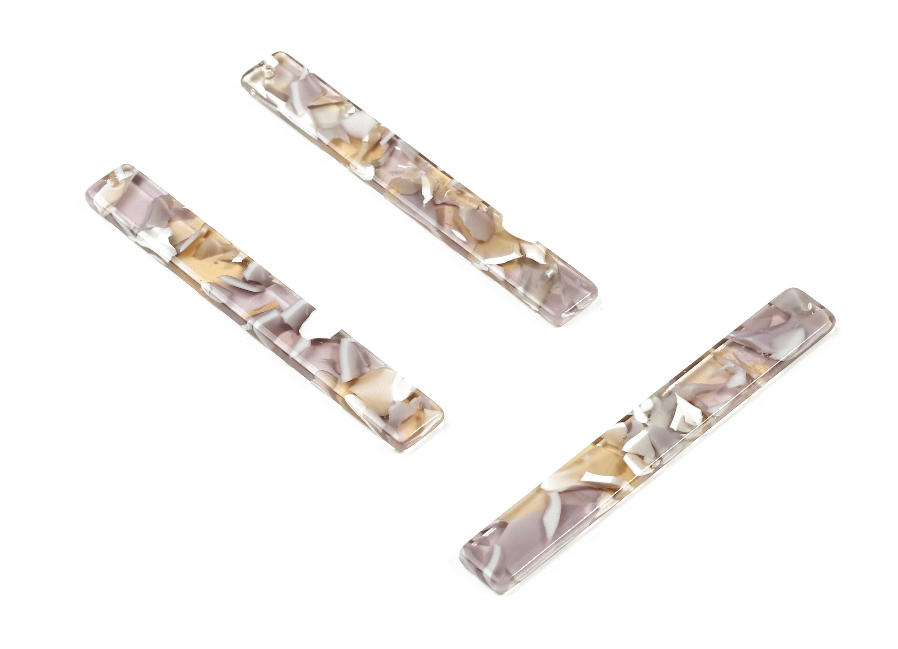 Acetate Long Stick Earring Charms - Long Rectangle Pendant - Jewelry Supplys - Color Code: A450 - 59.85x7.78x2.51mm - AC1049-A450 - DOMEDBAZAAR