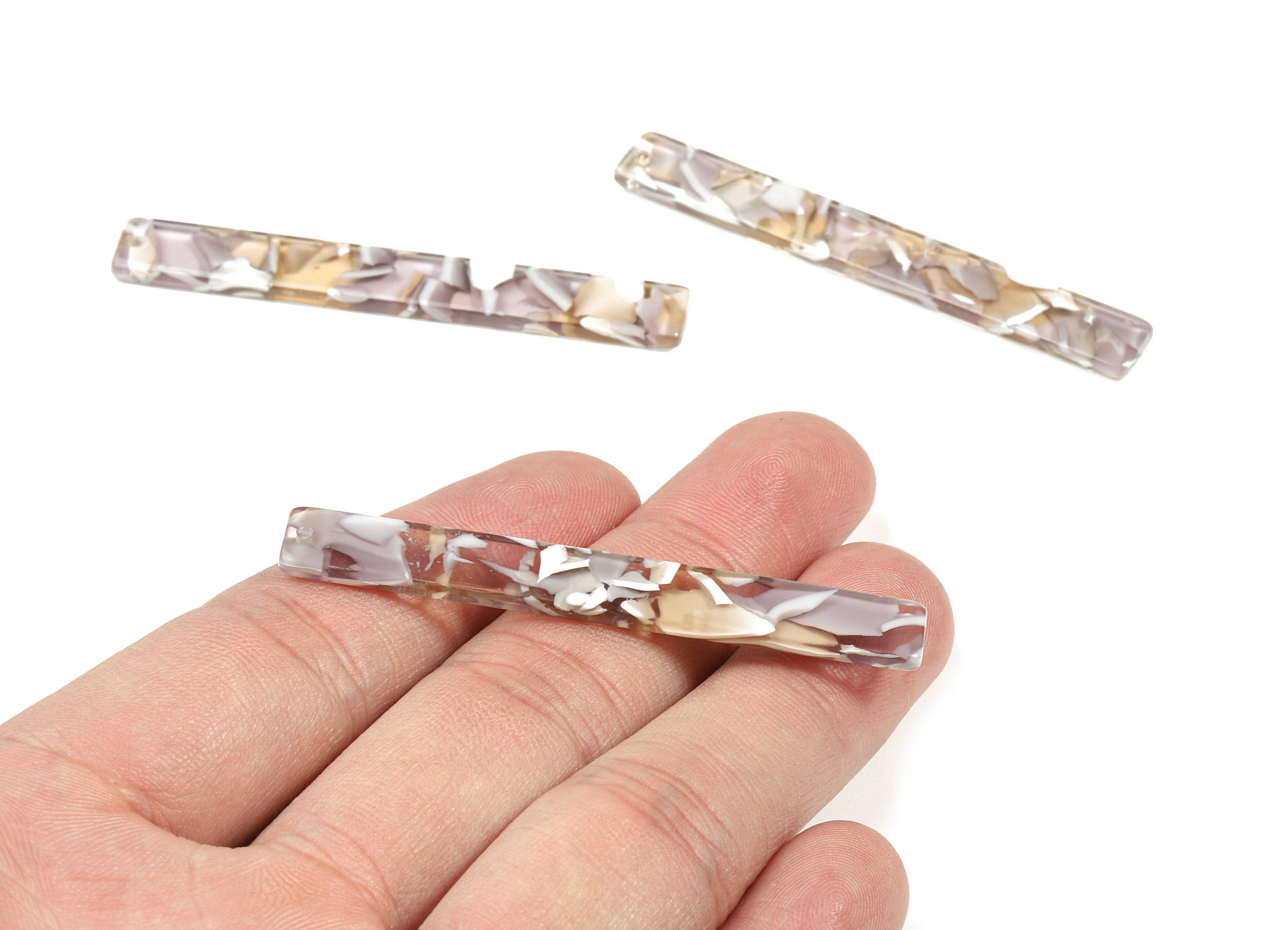 Acetate Long Stick Earring Charms - Long Rectangle Pendant - Jewelry Supplys - Color Code: A450 - 59.85x7.78x2.51mm - AC1049-A450 - DOMEDBAZAAR