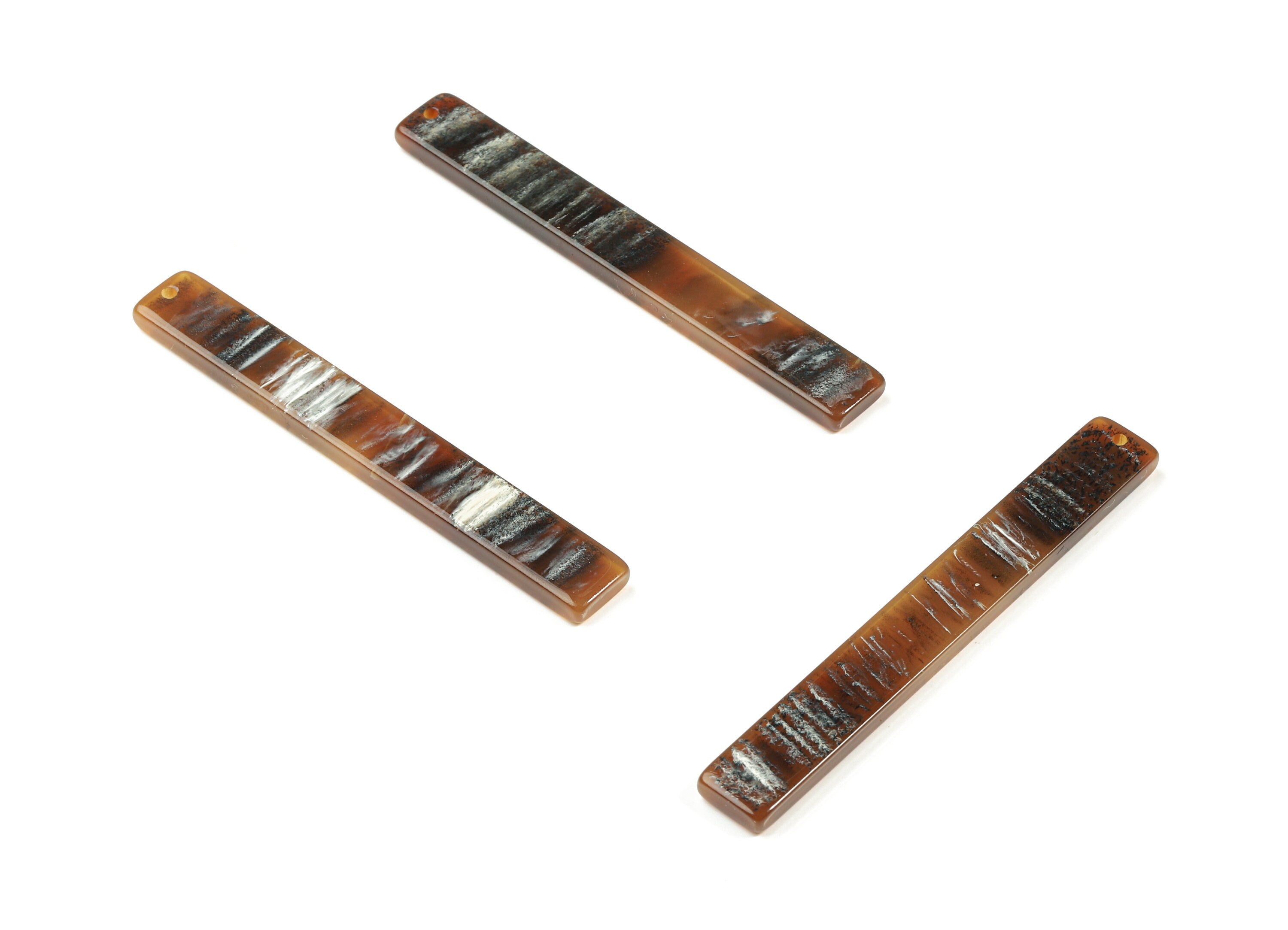 Acrylic Long Stick Earring Charms - Long Rectangle Pendant - Jewelry Supplies  - Color Code: A448 - 59.92x7.8x3.09mm - AC1049-A448 - DOMEDBAZAAR