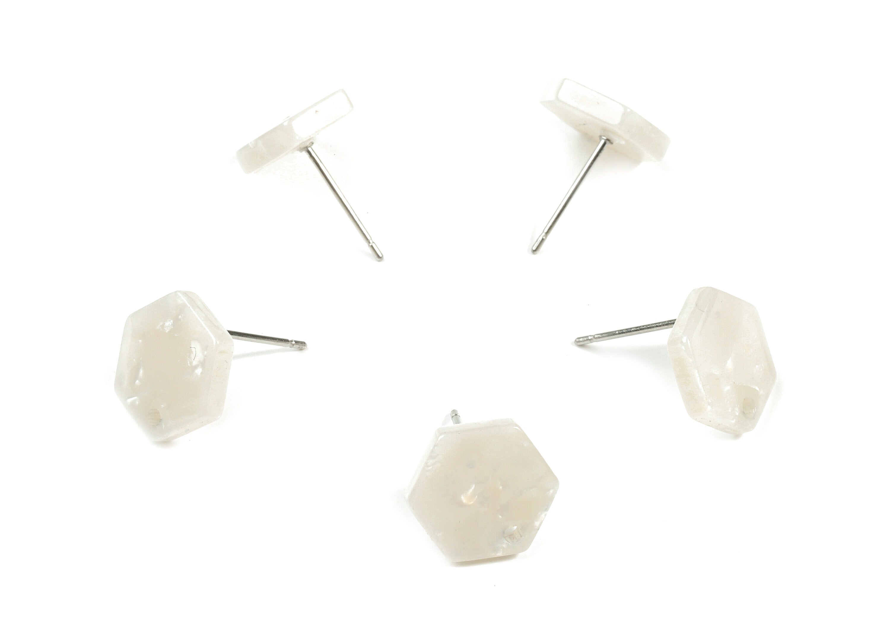 Acetate Hexagon Earring Stud - Hexagon Earring Post - Surgical Stud - Jewelry Supplies - Color Code: A12 - 10.89x10.89x2.5mm - AC1633-A12 - DOMEDBAZAAR