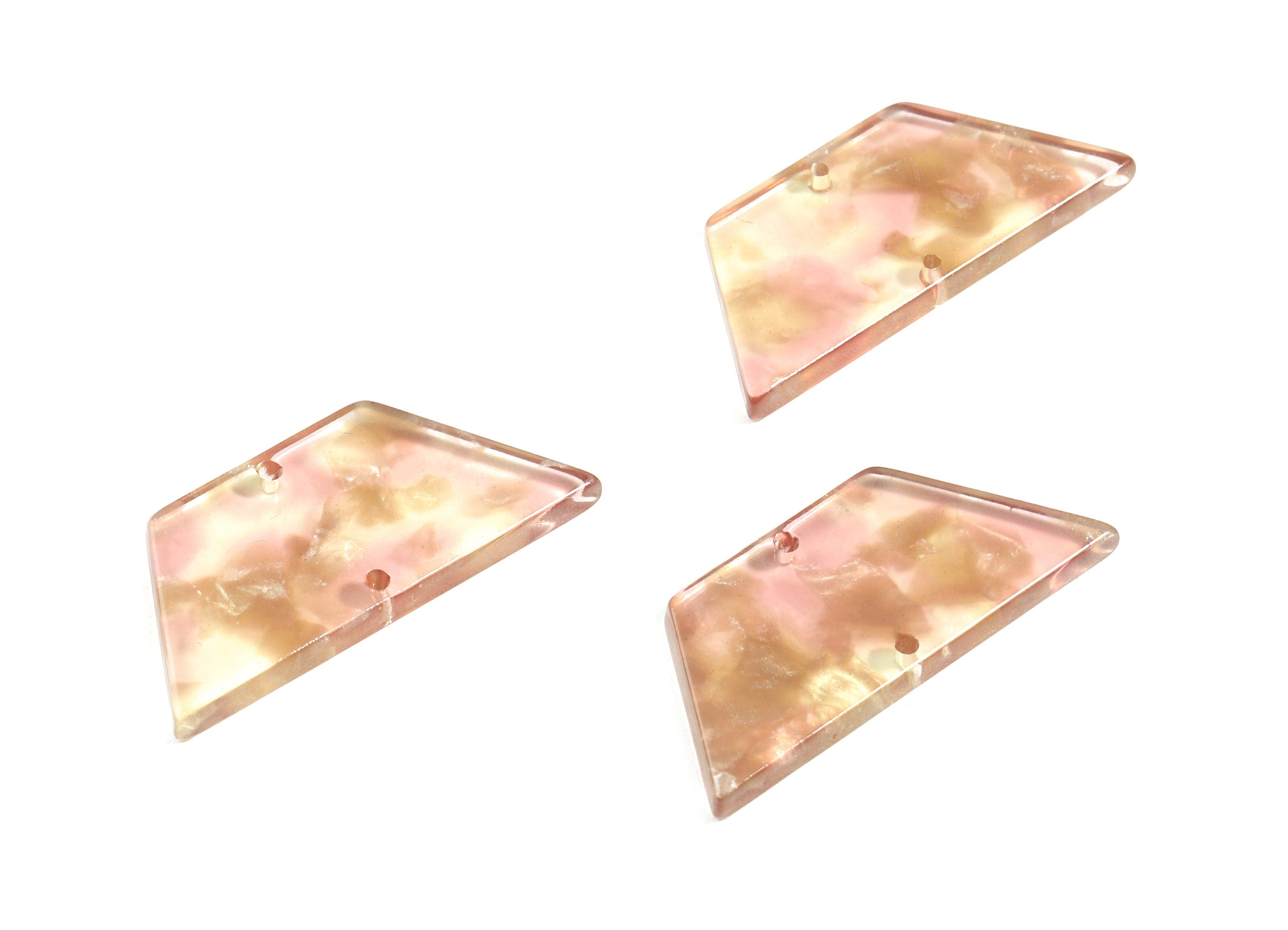 Acetate Trapezoid Connectors - 2 Holes - Trapezoid Earrings - Earring Findings - Color Code:A45 - 36.62x16x2.67mm - AC1802-A45 - DOMEDBAZAAR