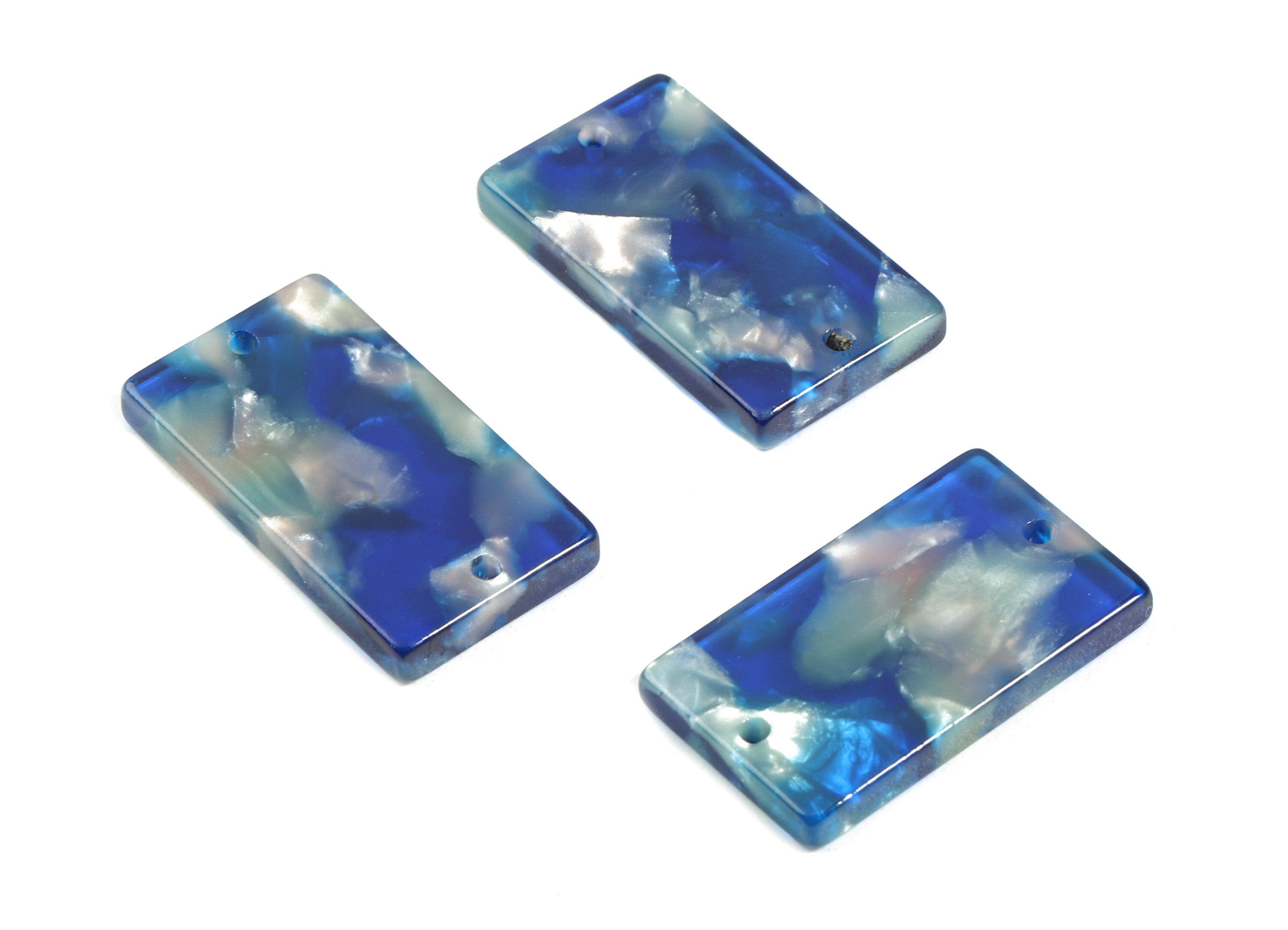 Acetate Rectangle Connectors - 2 Holes - Rectangle Earrings - Earring Findings - Color Code:A37 - 25.2x14.5x2.89mm - AC1803-A37 - DOMEDBAZAAR