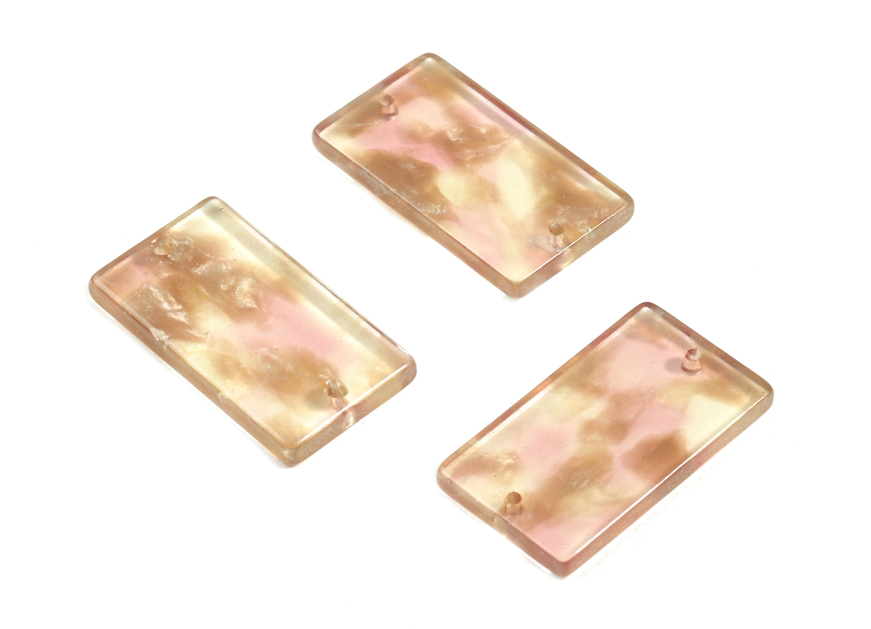 Acetate Rectangle Connectors - 2 Holes - Rectangle Earrings - Earring Findings - Color Code:A45 - 25.2x14.5x2.89mm - AC1803-A45 - DOMEDBAZAAR